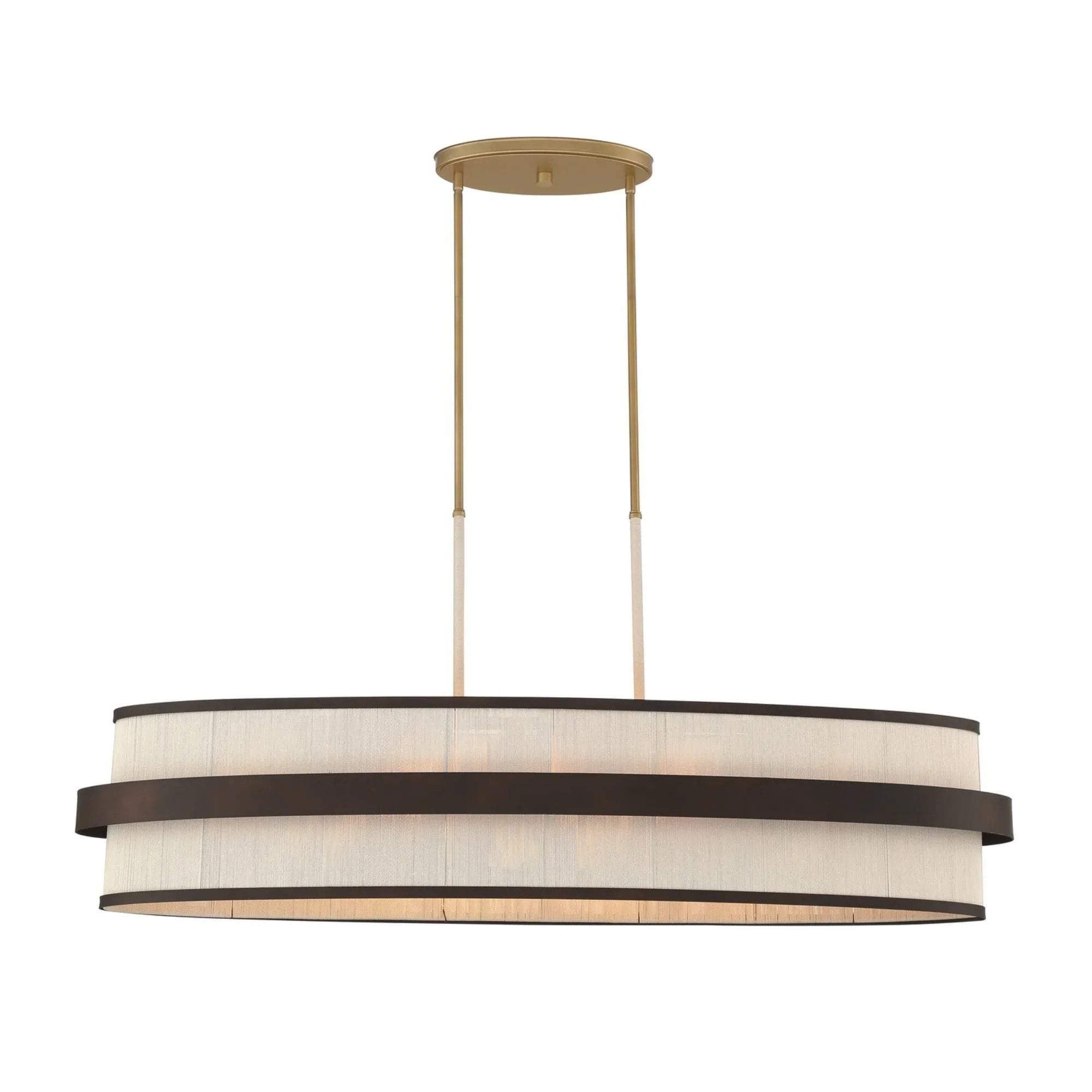 Harbor Wrap 48" 8-Light Island Light, Legacy Brass & Bronze Finish - Bees Lighting