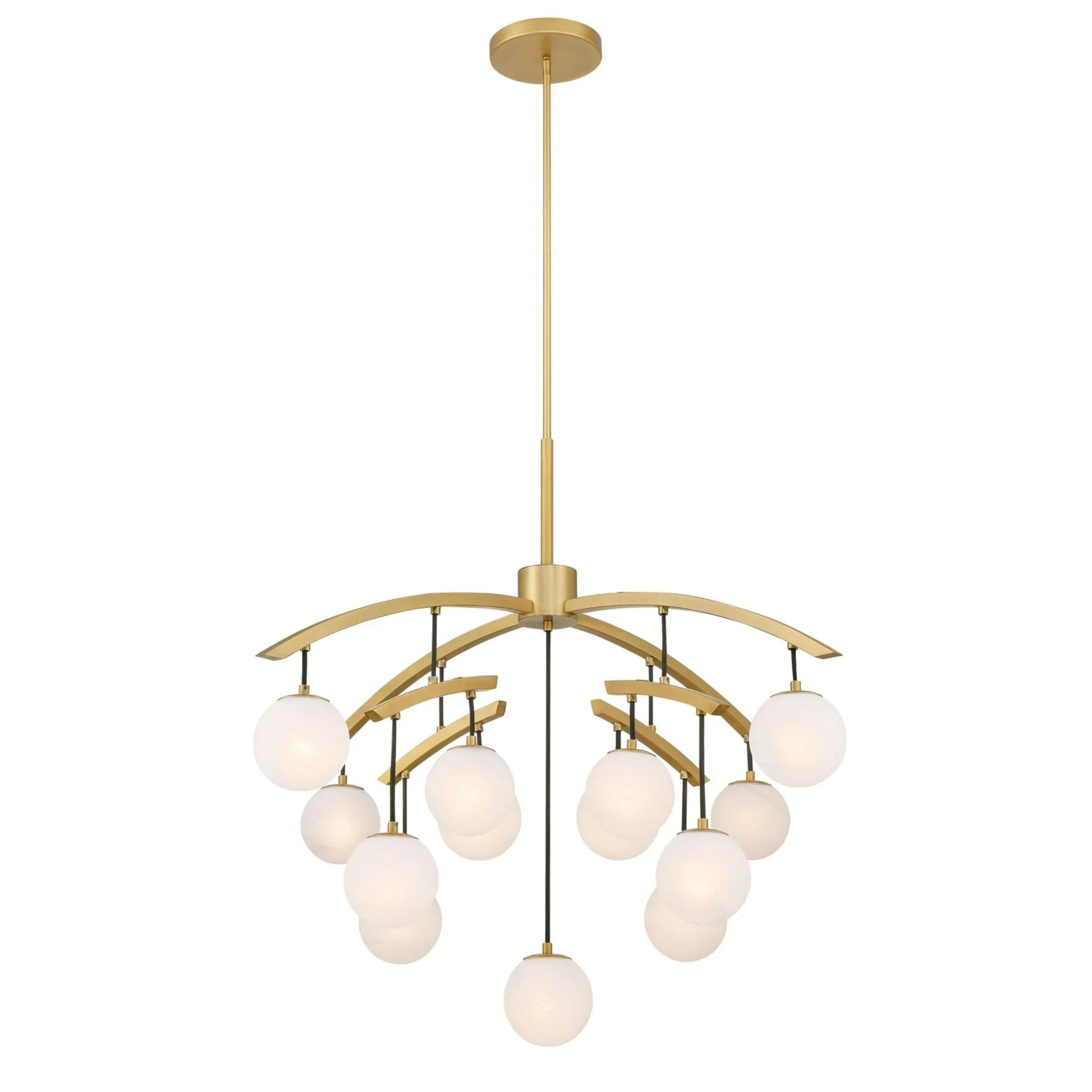 Curven 42" 13-Light Chandelier, Legacy Brass Finish - Bees Lighting