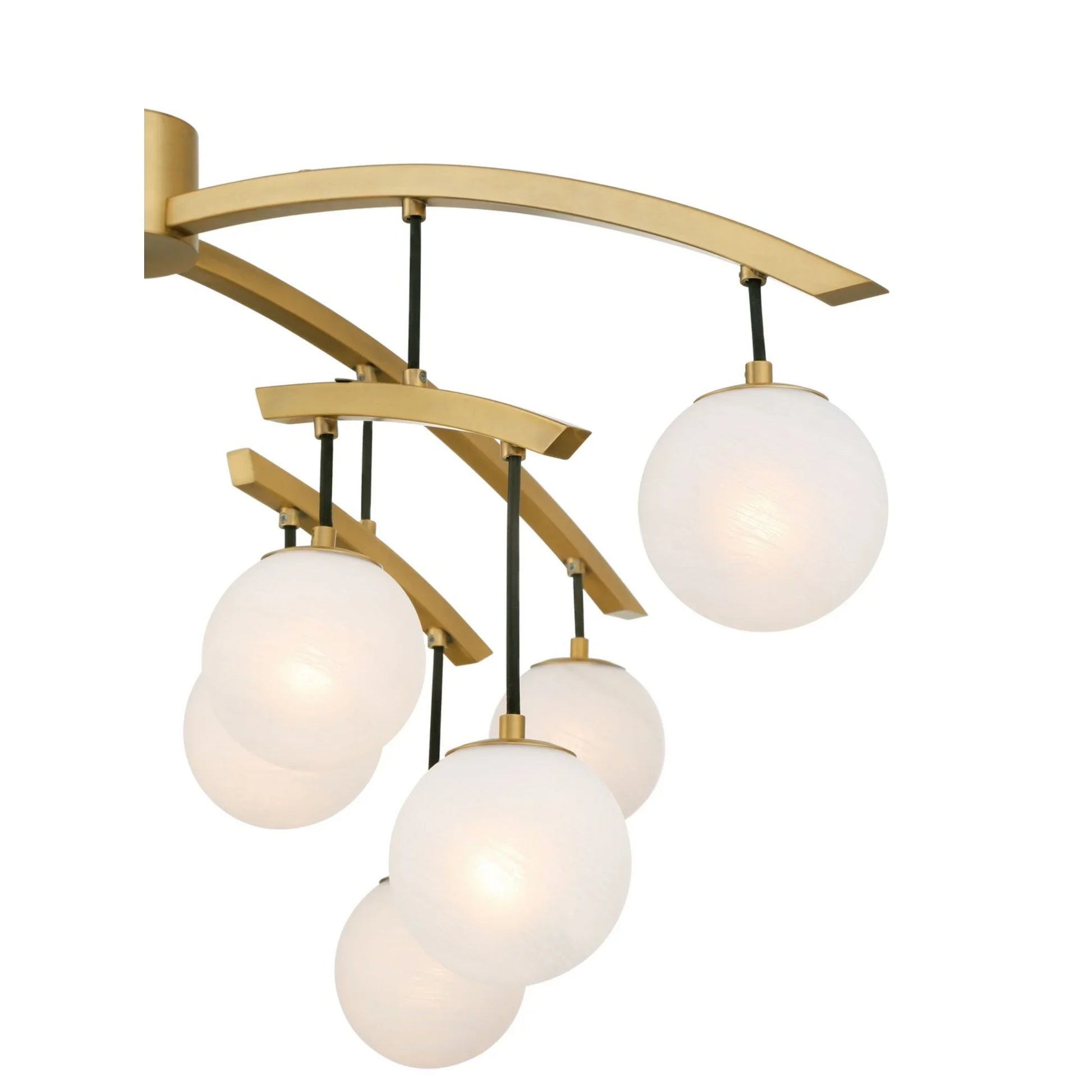 Curven 42" 13-Light Chandelier, Legacy Brass Finish - Bees Lighting
