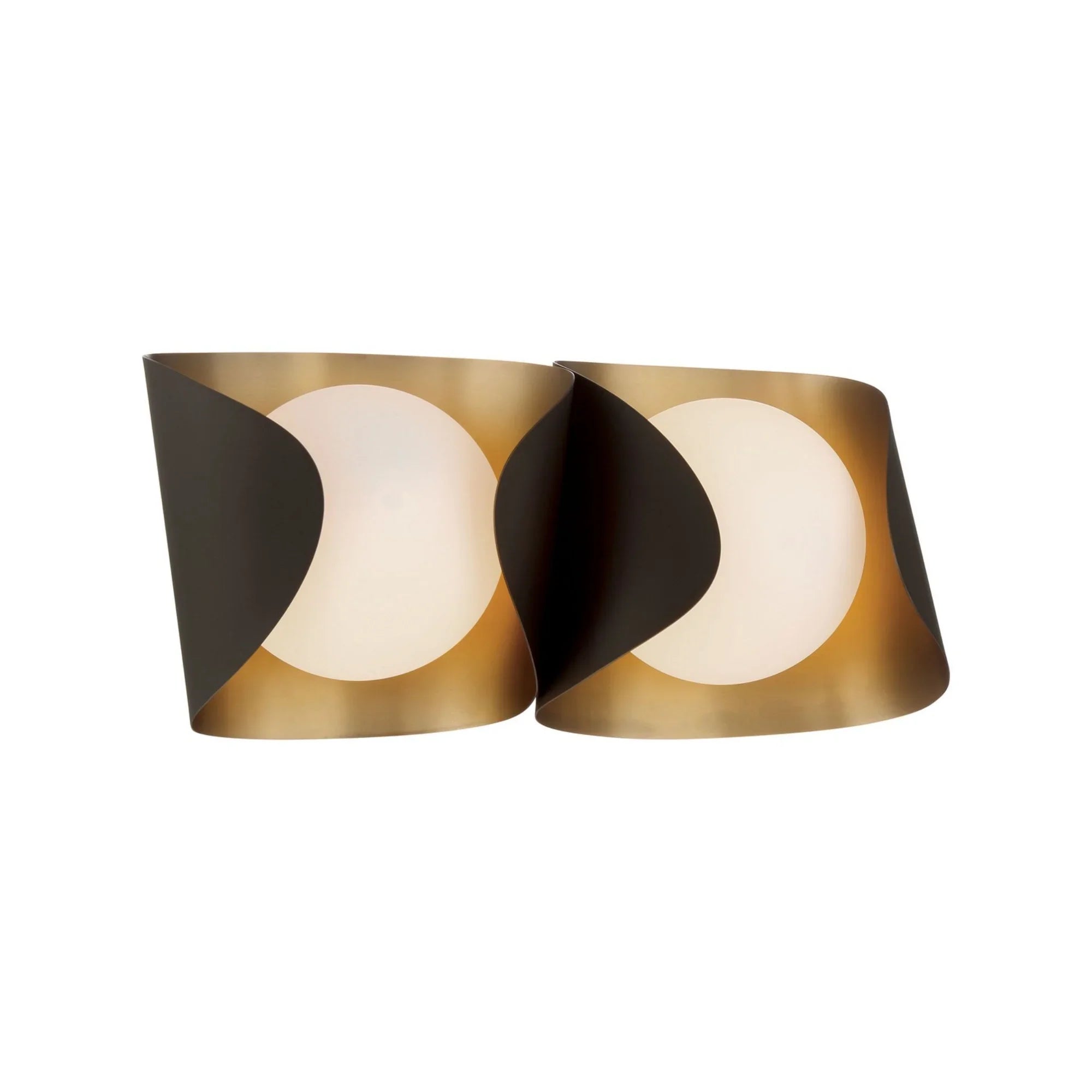 Flare 16" 2-Light Bath Vanity, Legacy Brass & Dark Bronze Finish - Bees Lighting