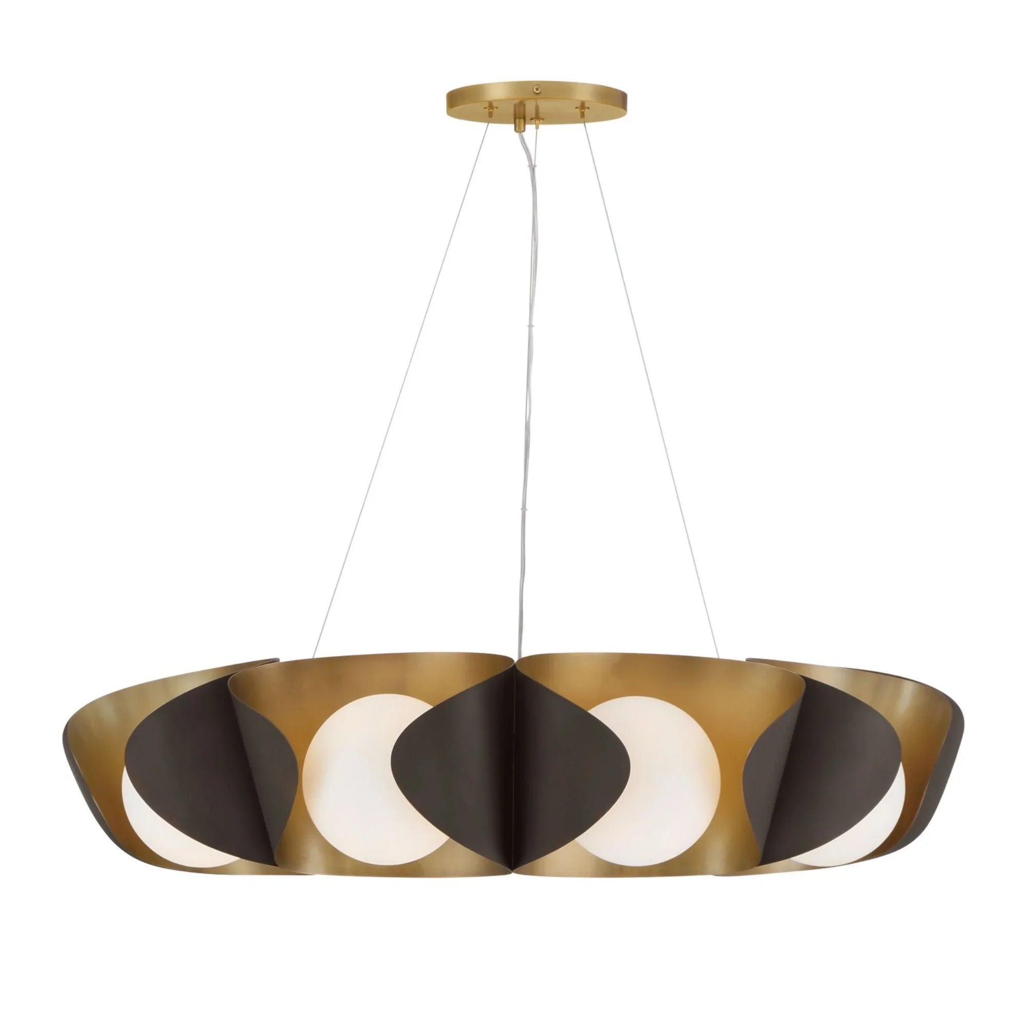 Flare 34" 9-Light Pendant, Legacy Brass & Dark Bronze Finish - Bees Lighting