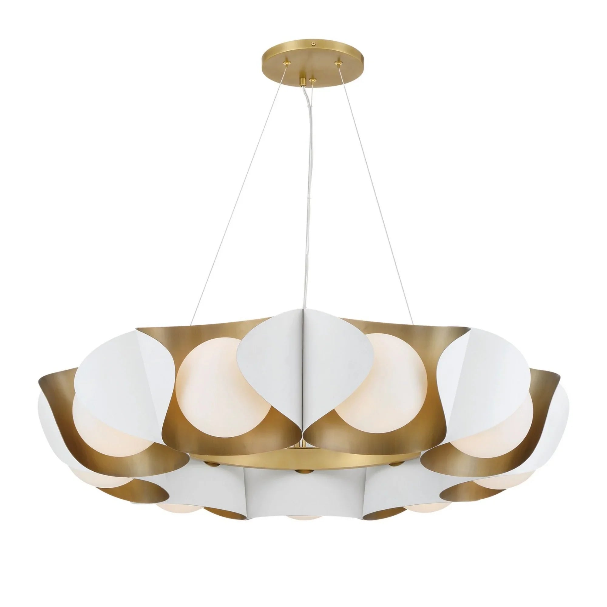 Flare 34" 9-Light Pendant, Sand White Finish - Bees Lighting