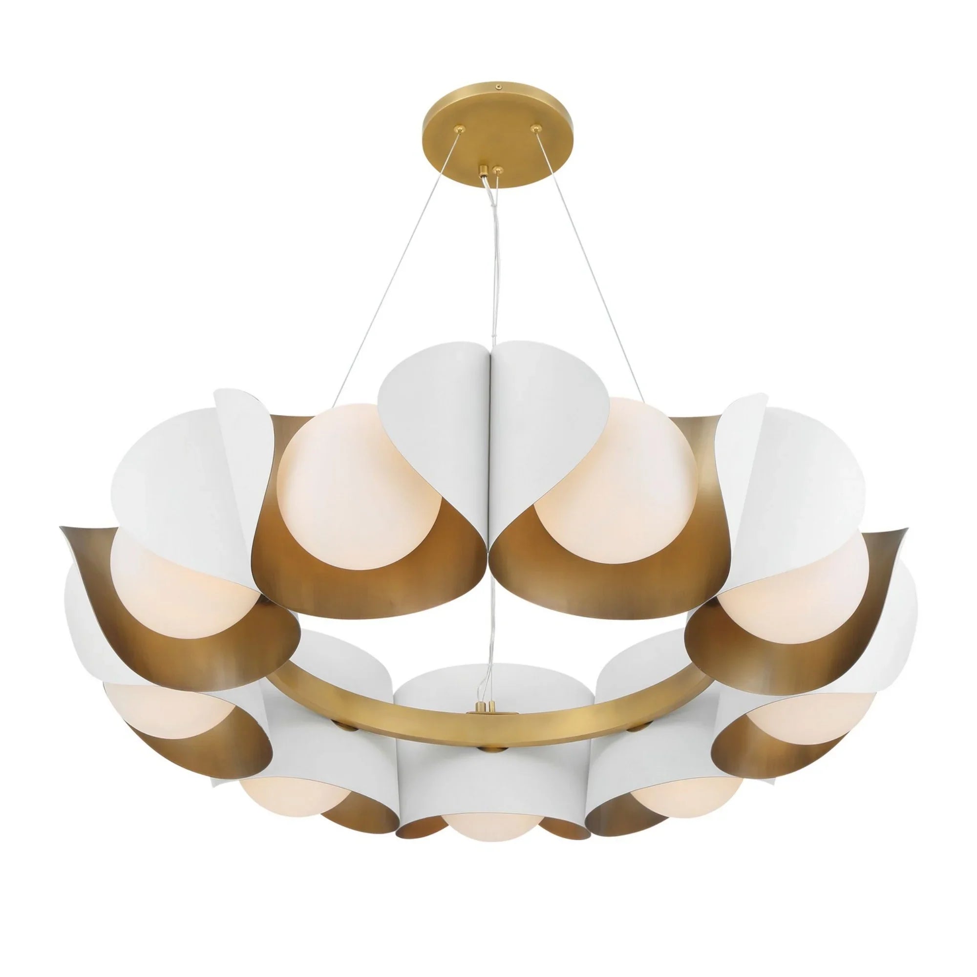 Flare 34" 9-Light Pendant, Sand White Finish - Bees Lighting