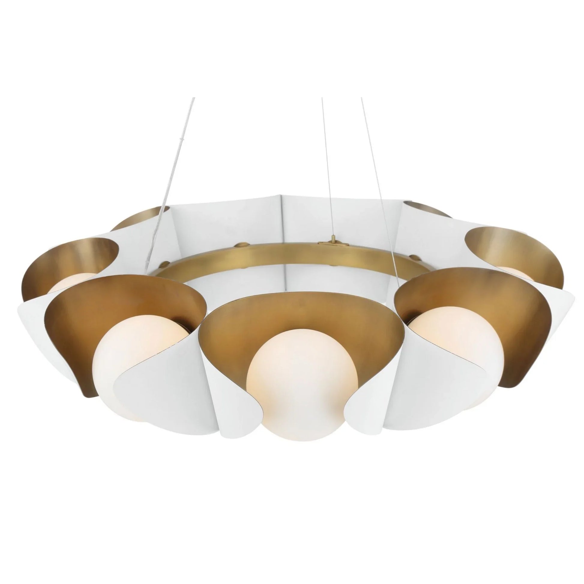 Flare 34" 9-Light Pendant, Sand White Finish - Bees Lighting