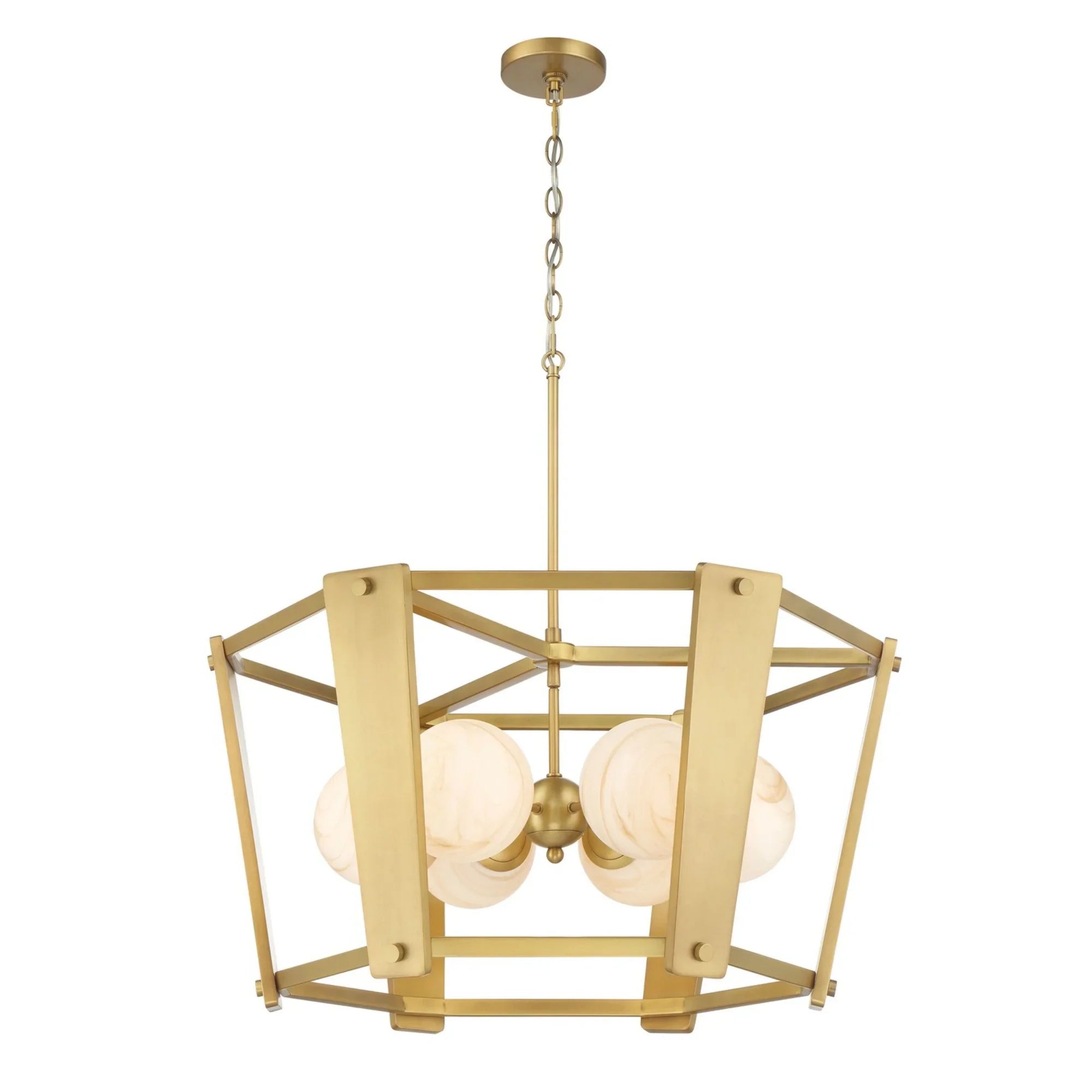 Shimmer 31" 6-Light Pendant, Legacy Brass Finish - Bees Lighting