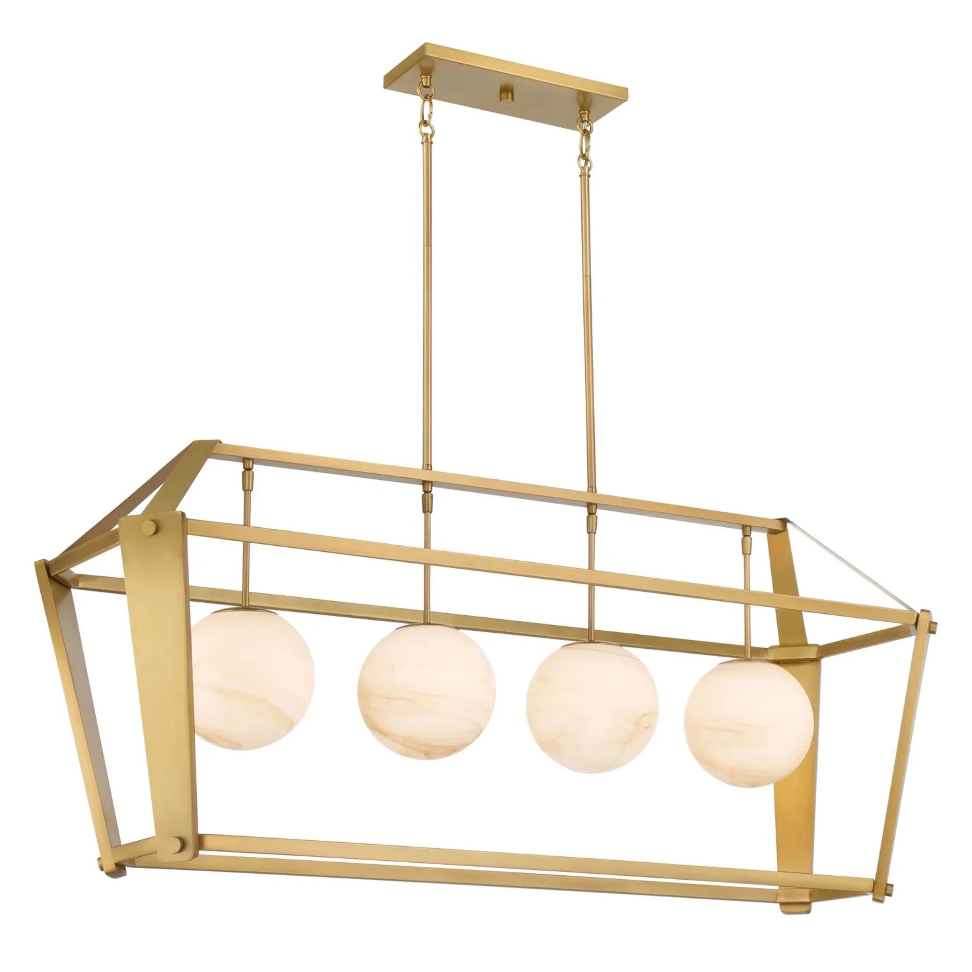 Shimmer 48" 4-Light Island Light, Legacy Brass Finish - Bees Lighting