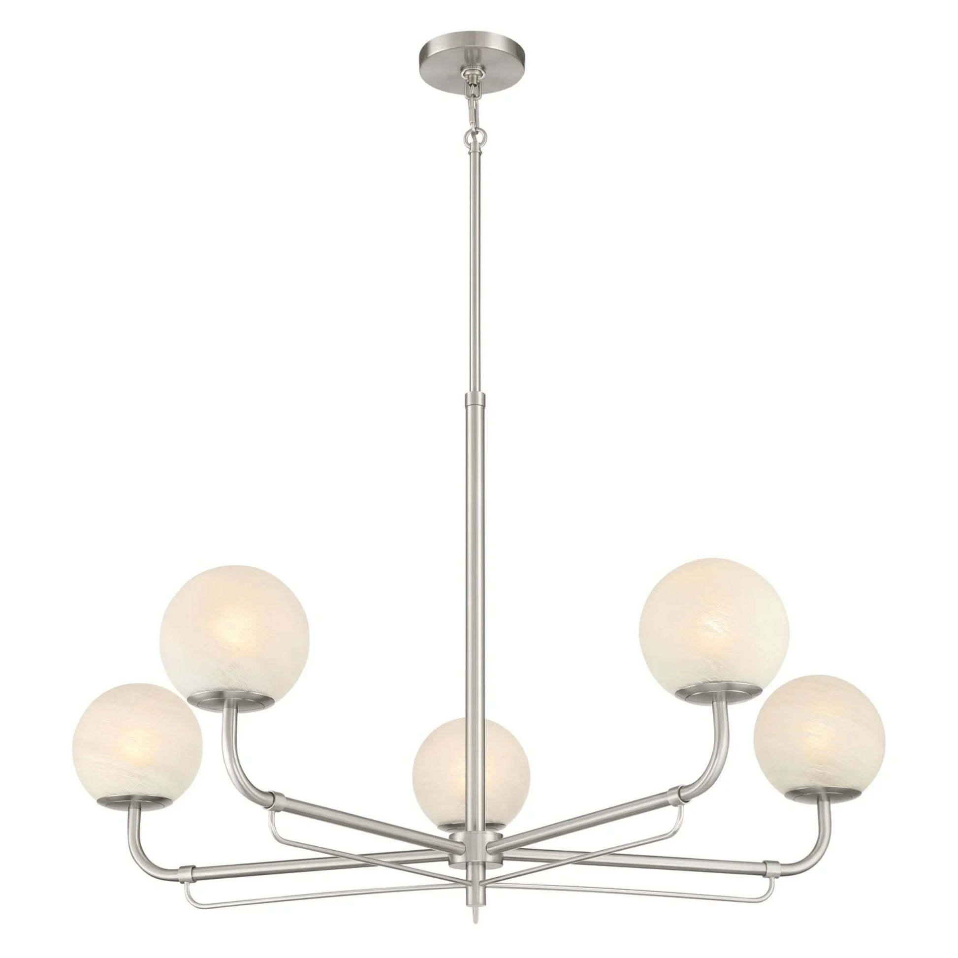 Whitehall 38" 5-Light Chandelier, Brushed Nickel Finish - Bees Lighting