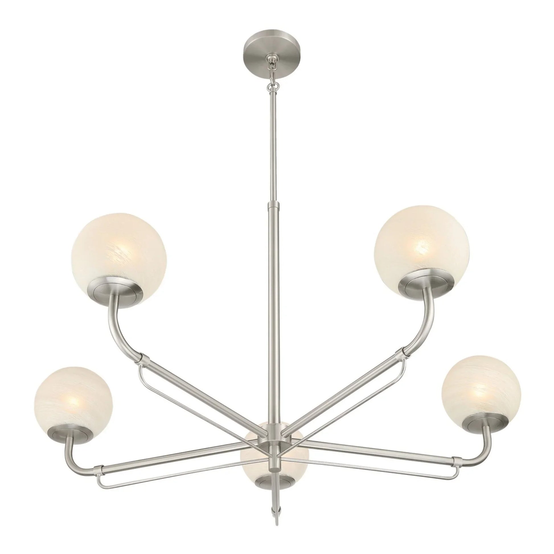 Whitehall 38" 5-Light Chandelier, Brushed Nickel Finish - Bees Lighting