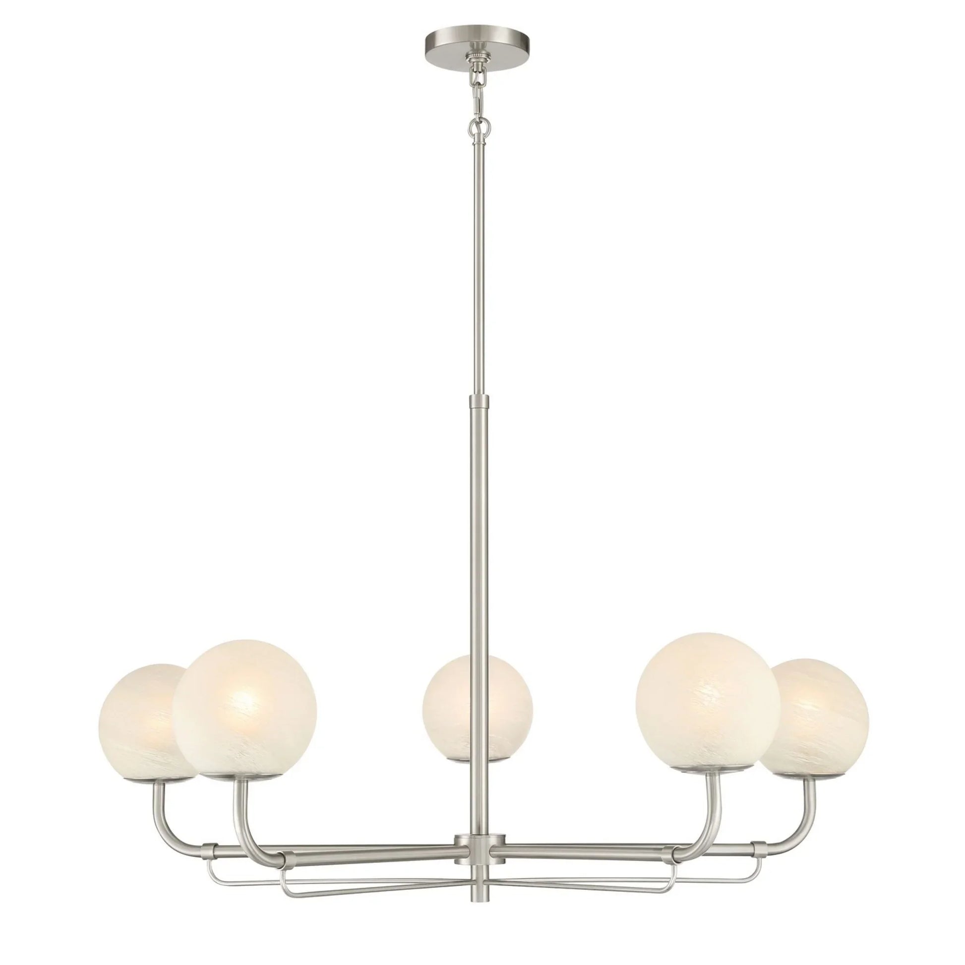 Whitehall 38" 5-Light Chandelier, Brushed Nickel Finish - Bees Lighting