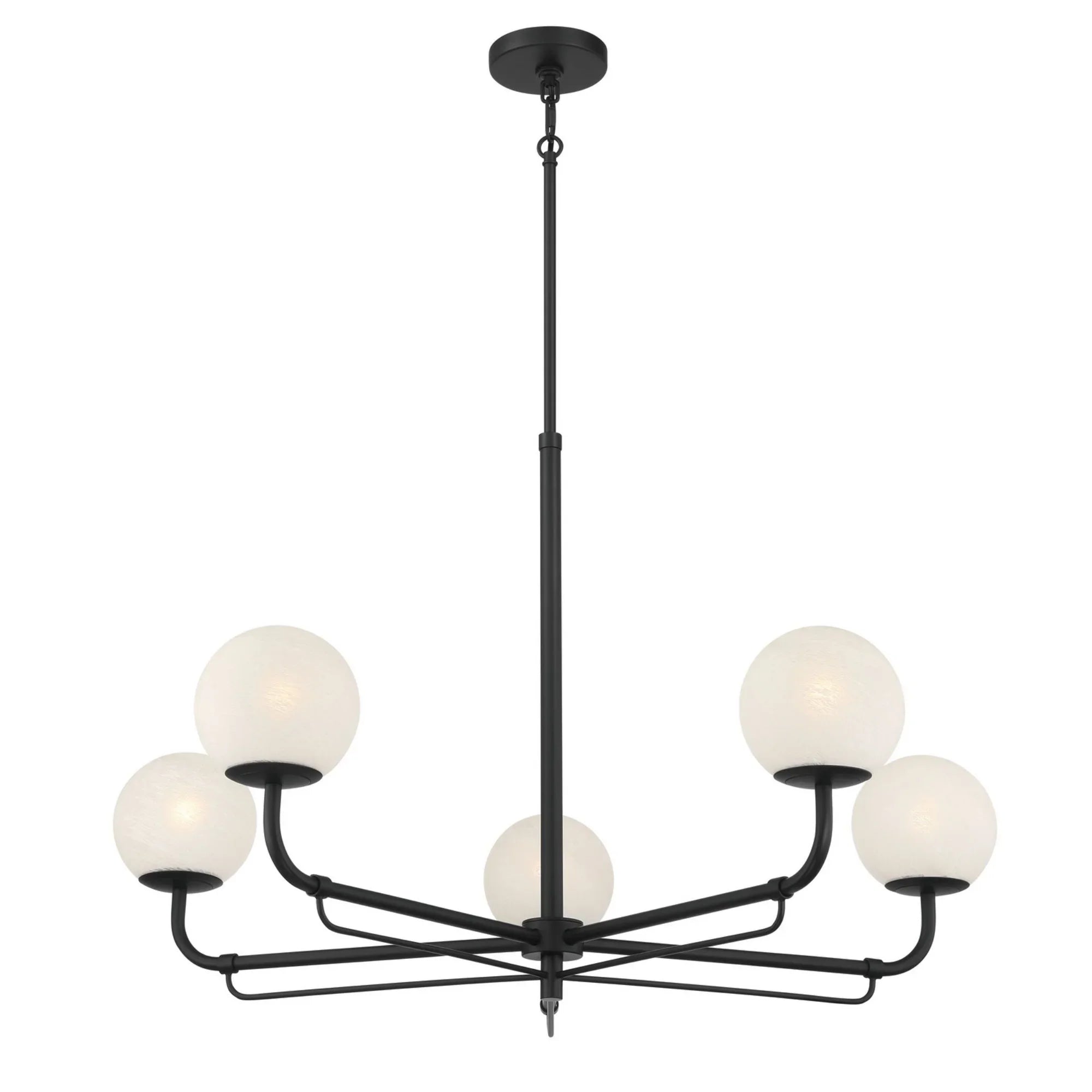 Whitehall 38" 5-Light Chandelier, Dark Matte Black Finish - Bees Lighting