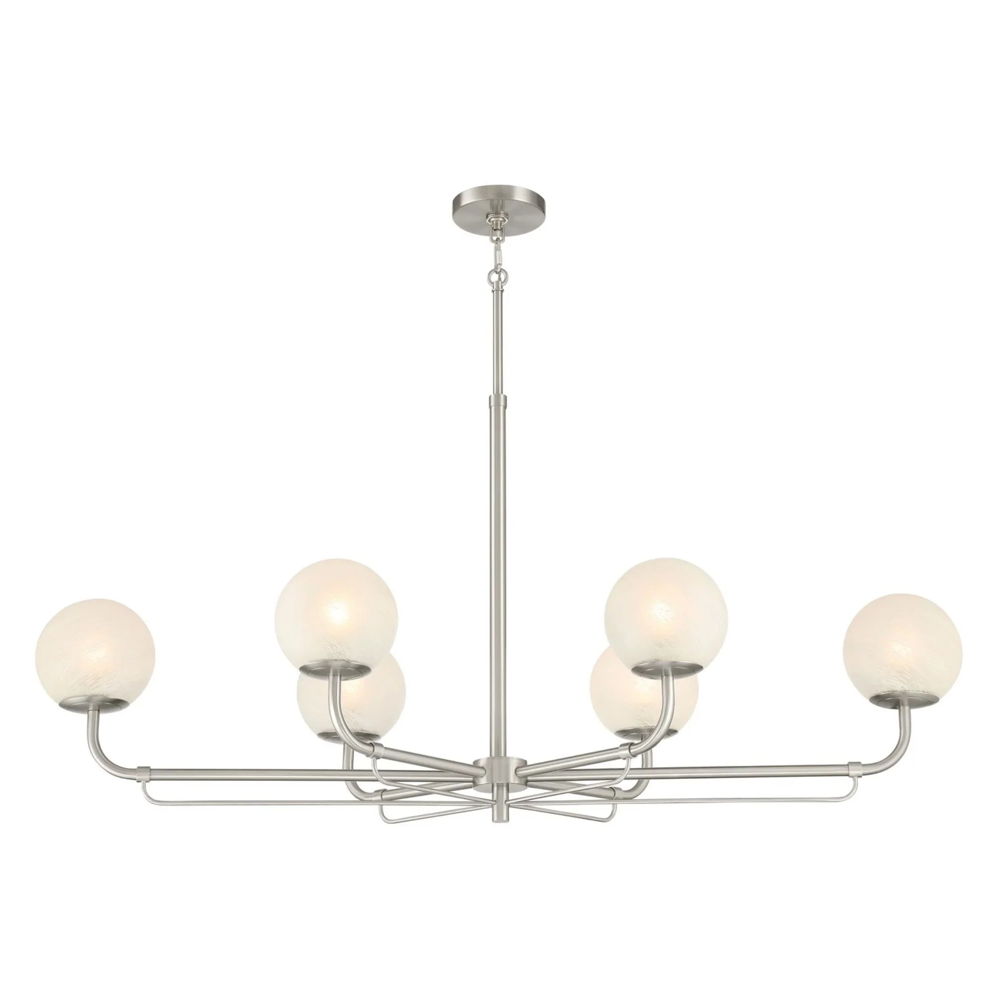 Whitehall 46" 6-Light Island Light, Brushed Nickel Finish - Bees Lighting