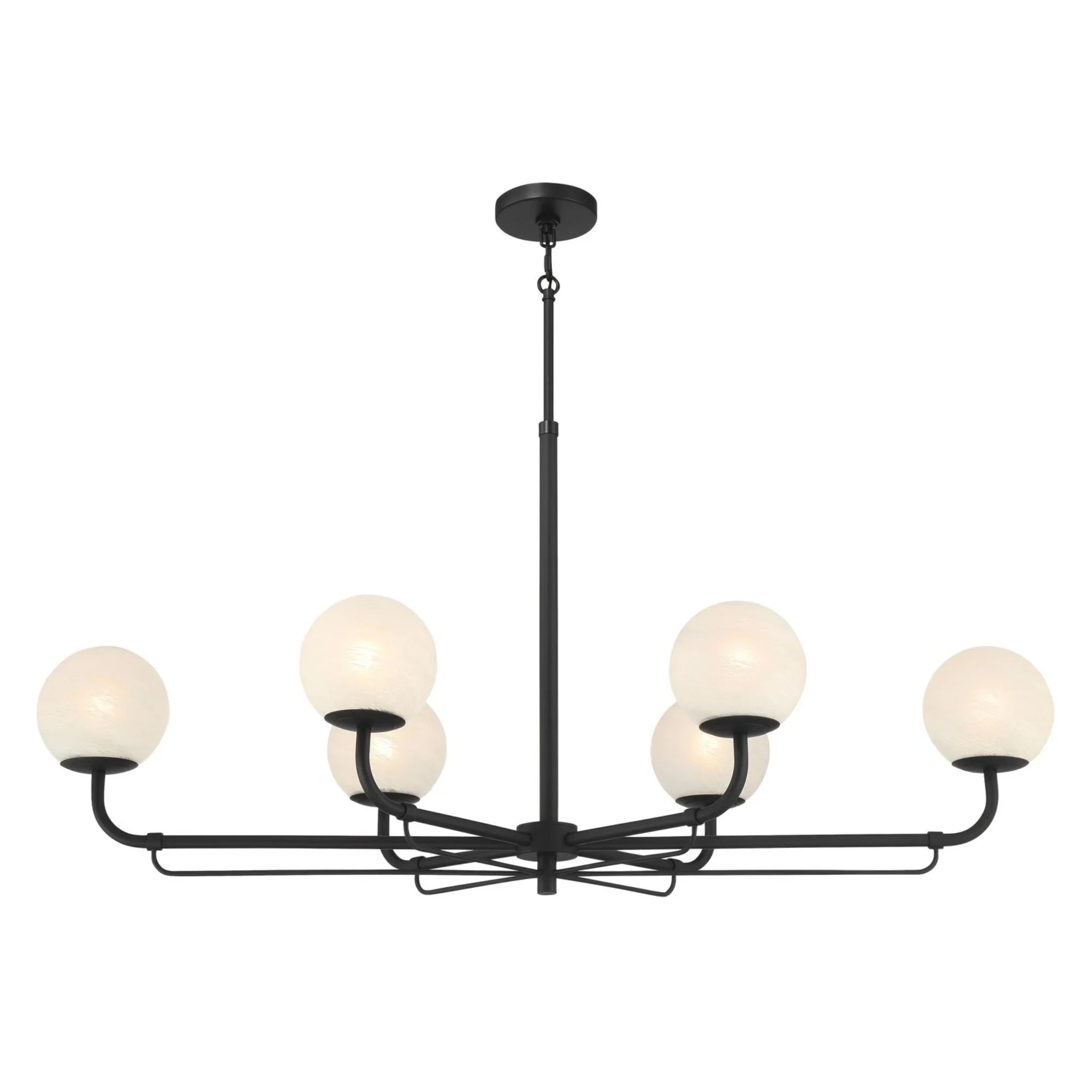 Whitehall 46" 6-Light Island Light, Dark Matte Black Finish - Bees Lighting