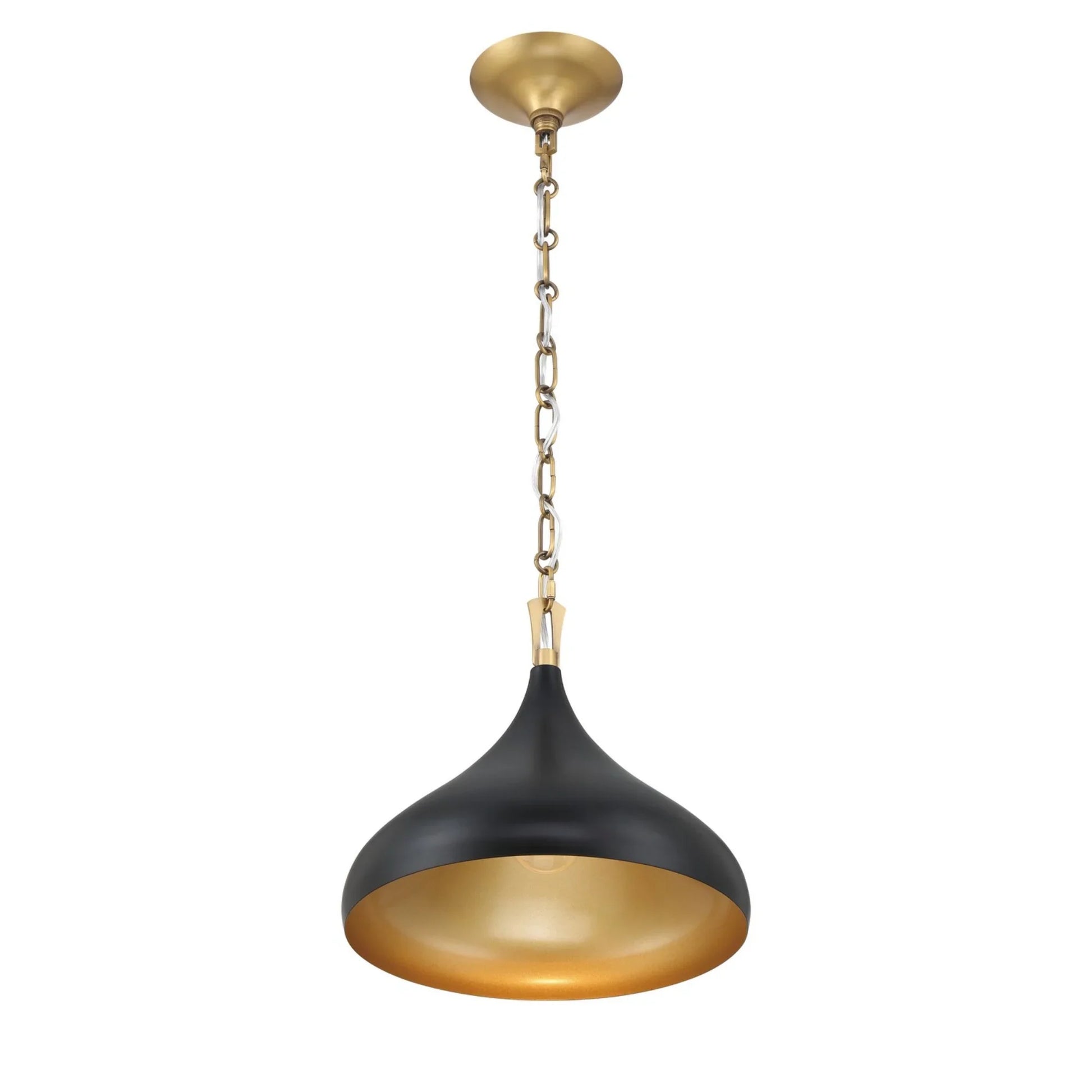 Cedar Lane 13" Pendant, Legacy Brass & Matte Coal Finish - Bees Lighting