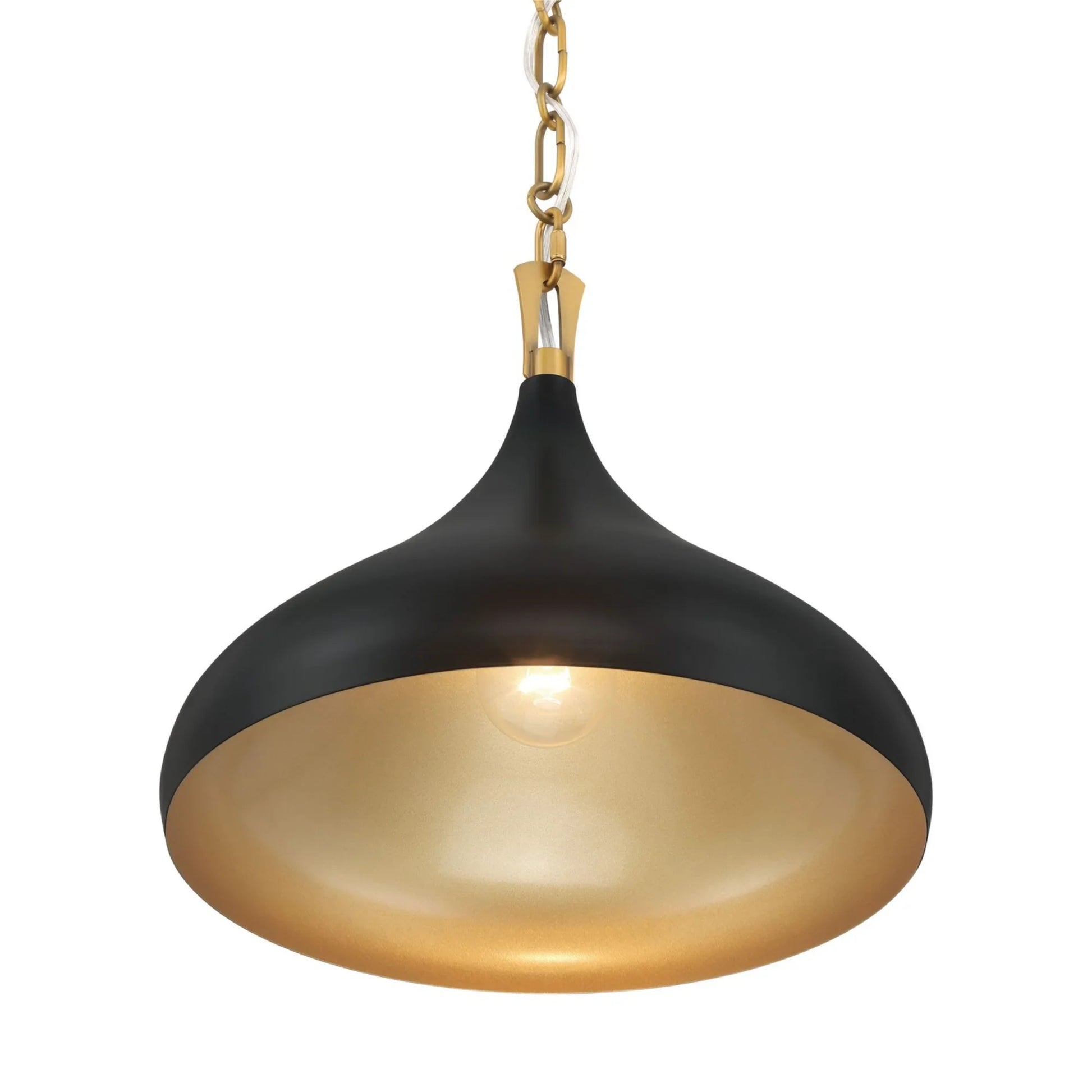 Cedar Lane 13" Pendant, Legacy Brass & Matte Coal Finish - Bees Lighting