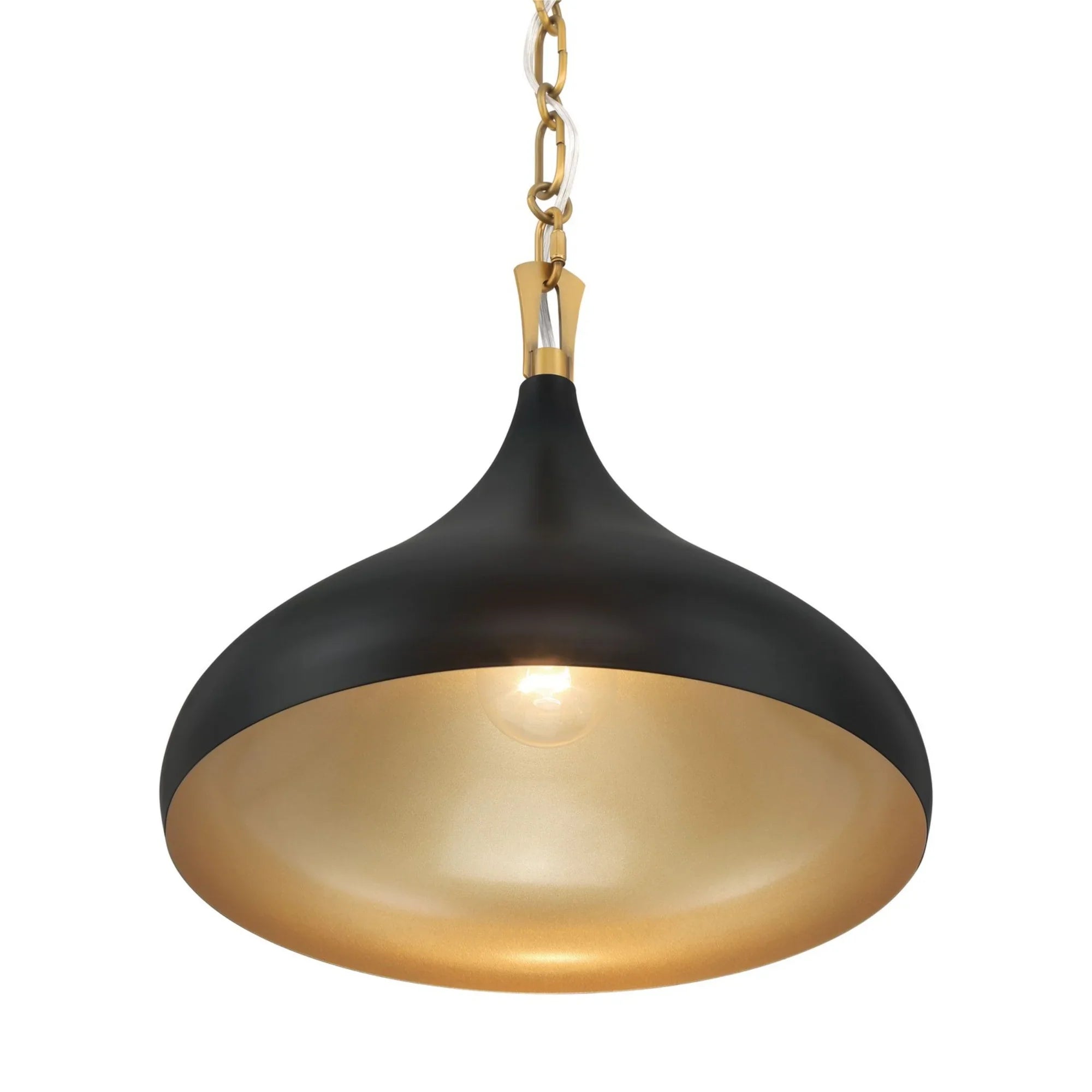 Cedar Lane 13" Pendant, Legacy Brass & Matte Coal Finish - Bees Lighting