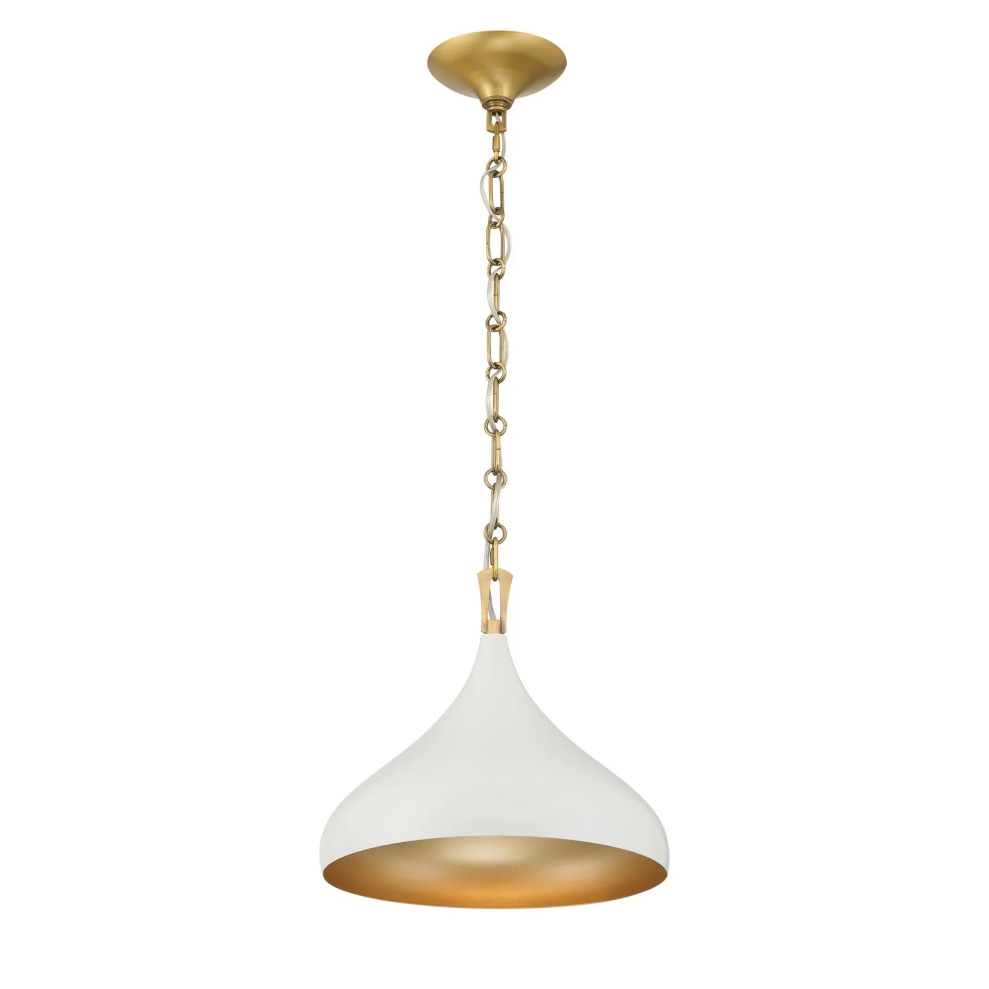 Cedar Lane 13" Pendant, Legacy Brass & Off White Cream Finish - Bees Lighting