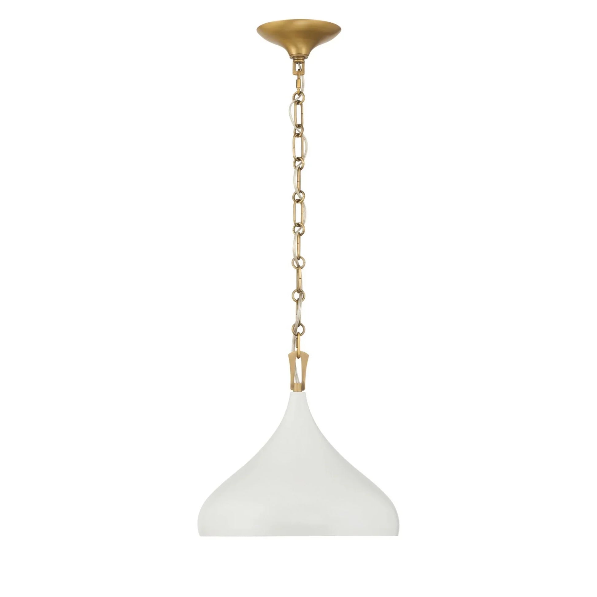 Cedar Lane 13" Pendant, Legacy Brass & Off White Cream Finish - Bees Lighting