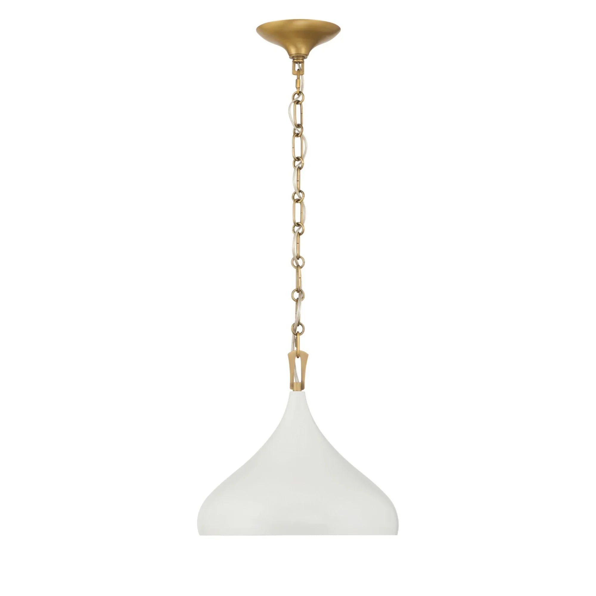 Cedar Lane 13" Pendant, Legacy Brass & Off White Cream Finish - Bees Lighting
