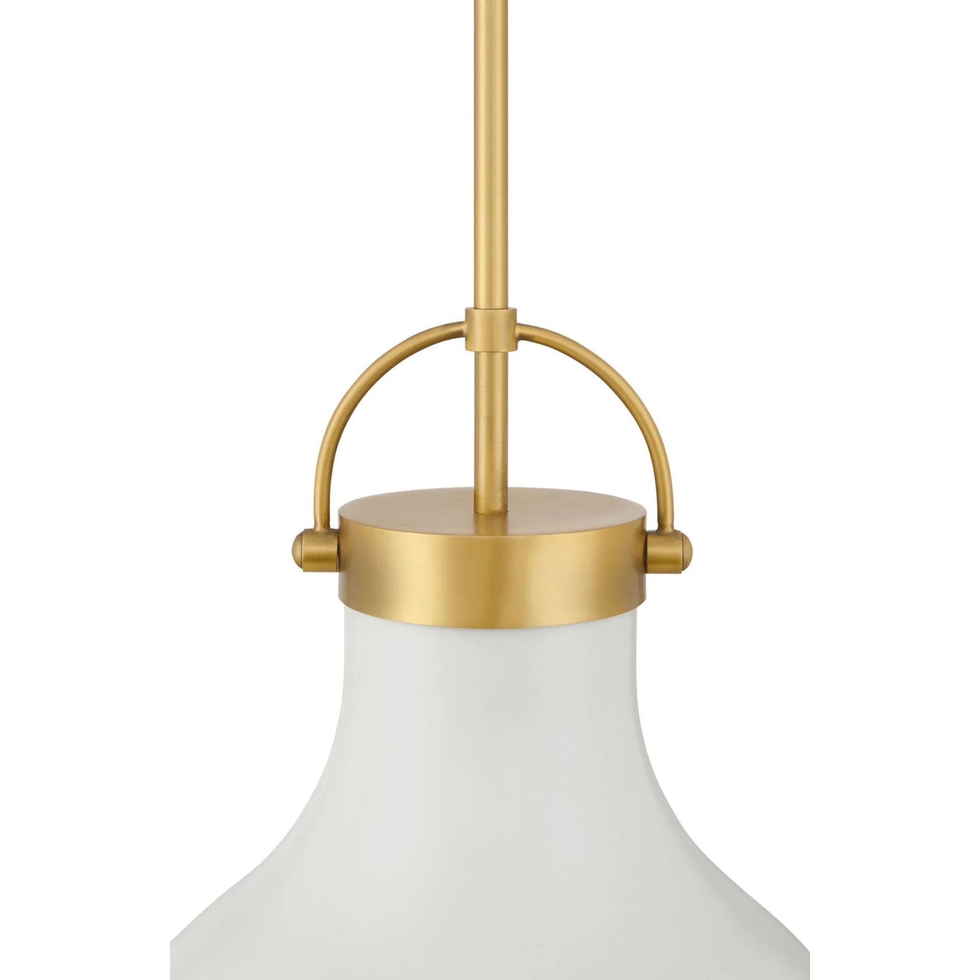 Lynk 17" Pendant, Legacy Brass & Off White Cream Finish - Bees Lighting