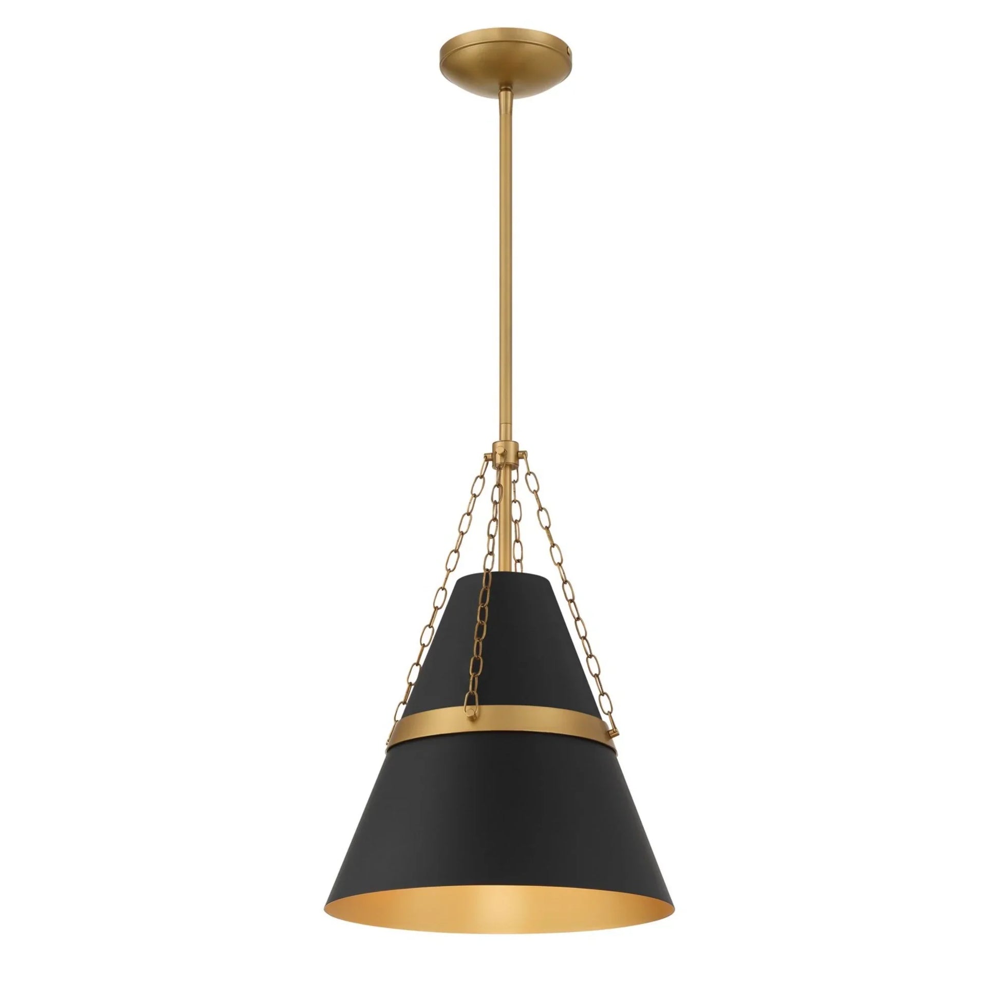 Springfield 18" Pendant, Legacy Brass & Dark Matte Black Finish - Bees Lighting