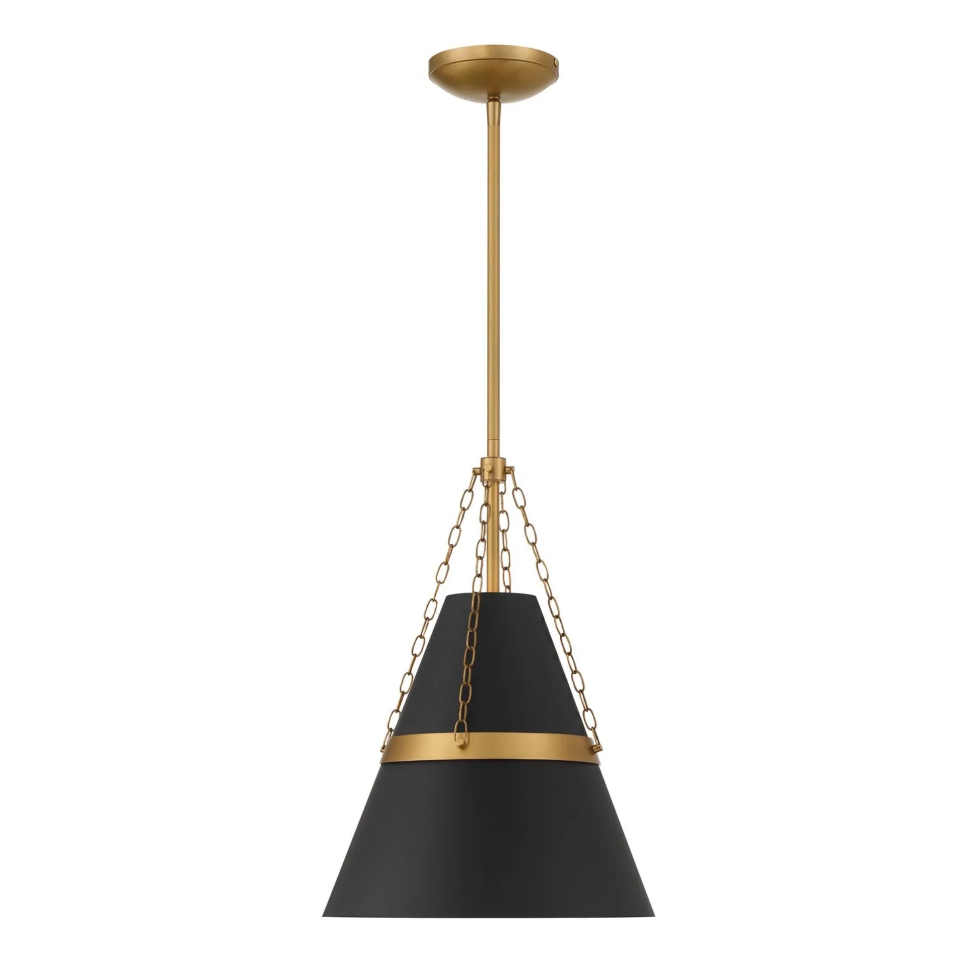 Springfield 18" Pendant, Legacy Brass & Dark Matte Black Finish - Bees Lighting