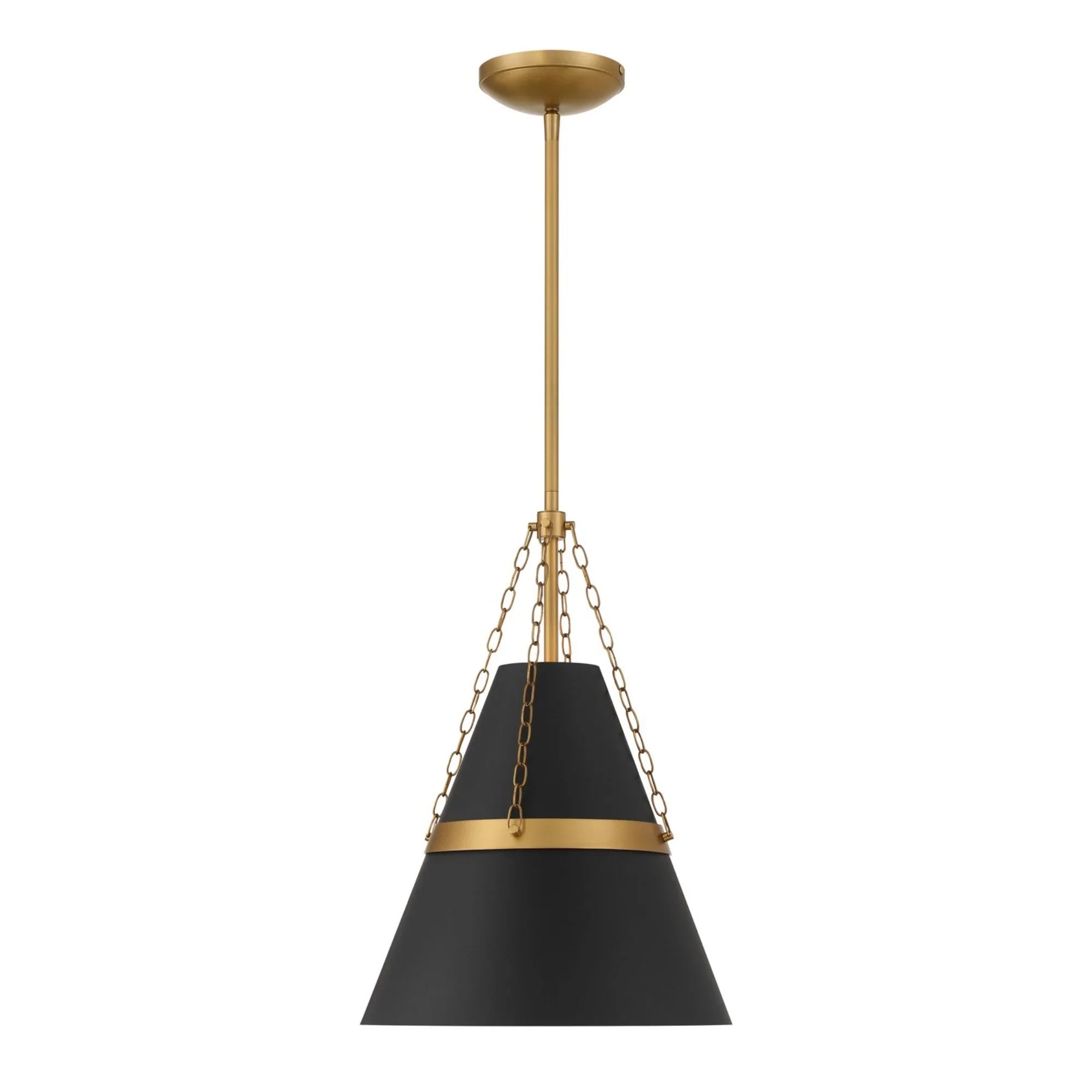 Springfield 18" Pendant, Legacy Brass & Dark Matte Black Finish - Bees Lighting