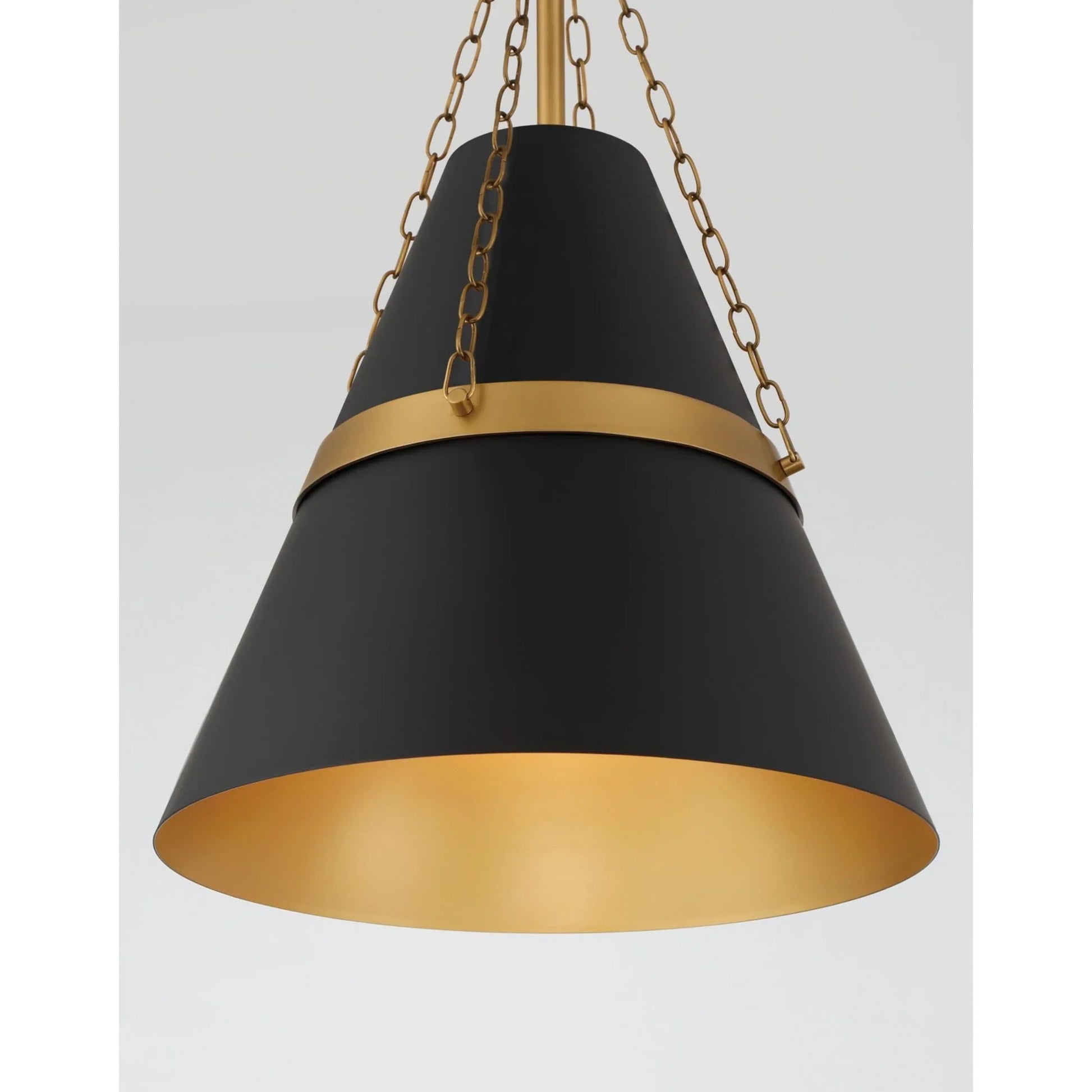 Springfield 18" Pendant, Legacy Brass & Dark Matte Black Finish - Bees Lighting