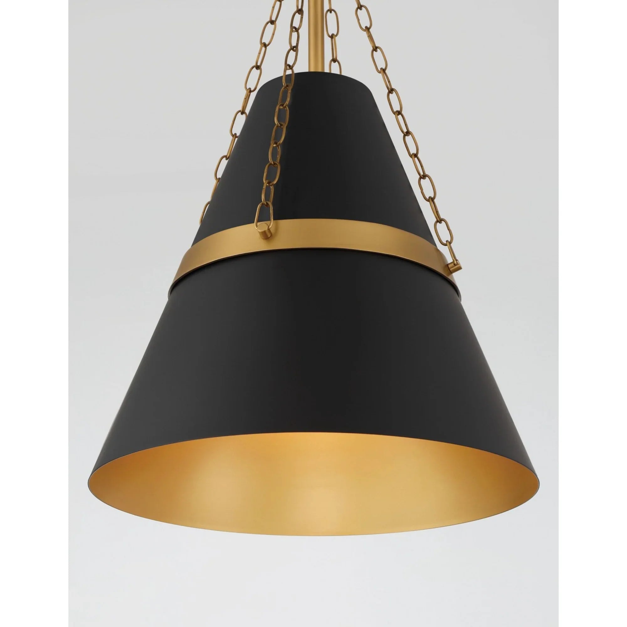 Springfield 18" Pendant, Legacy Brass & Dark Matte Black Finish - Bees Lighting