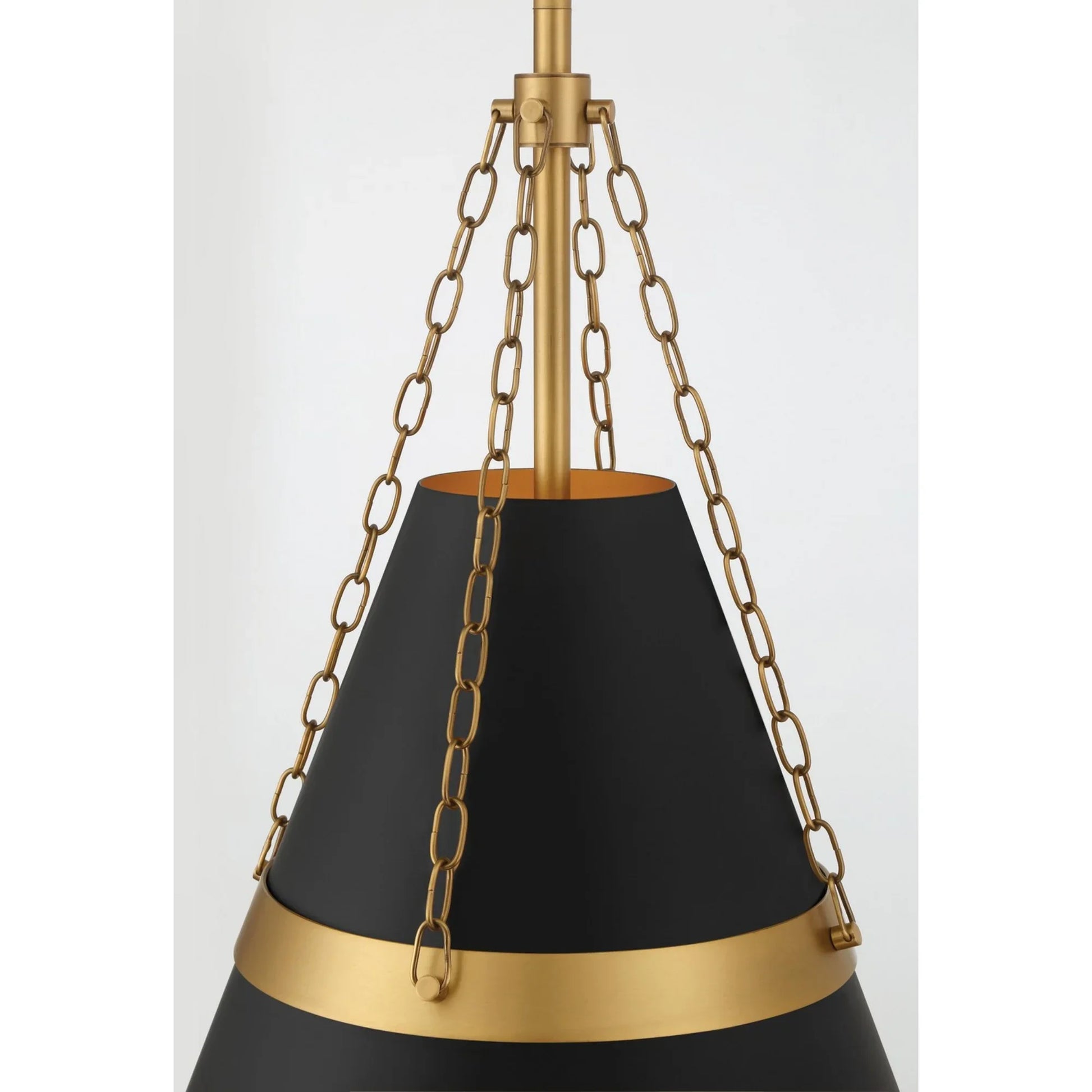 Springfield 18" Pendant, Legacy Brass & Dark Matte Black Finish - Bees Lighting