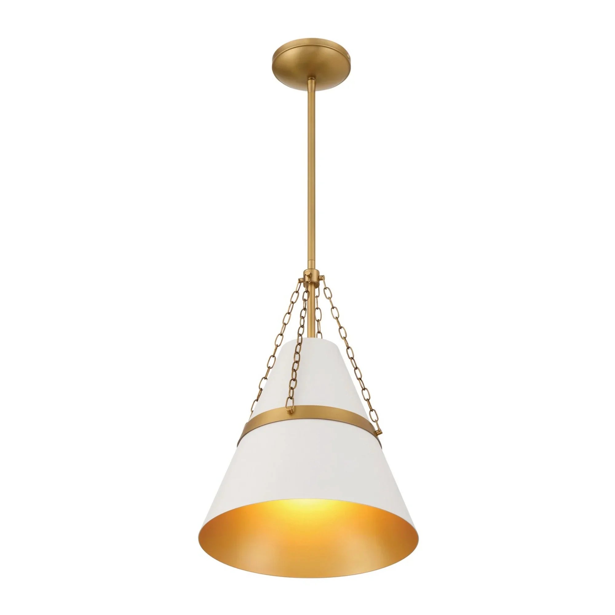 Springfield 18" Pendant, Legacy Brass & Off White Cream Finish - Bees Lighting
