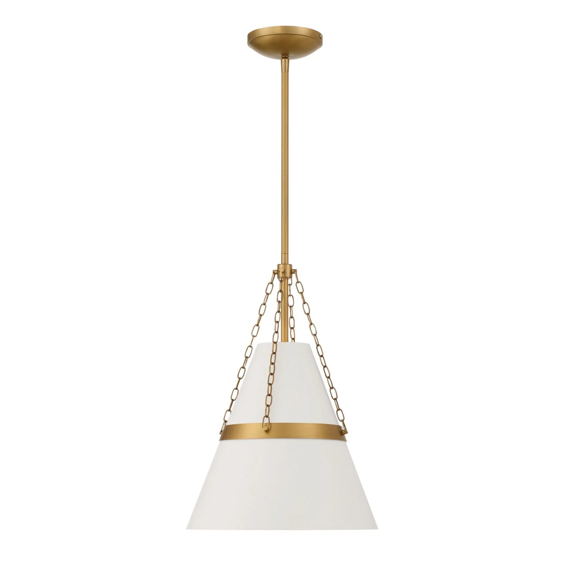 Springfield 18" Pendant, Legacy Brass & Off White Cream Finish - Bees Lighting