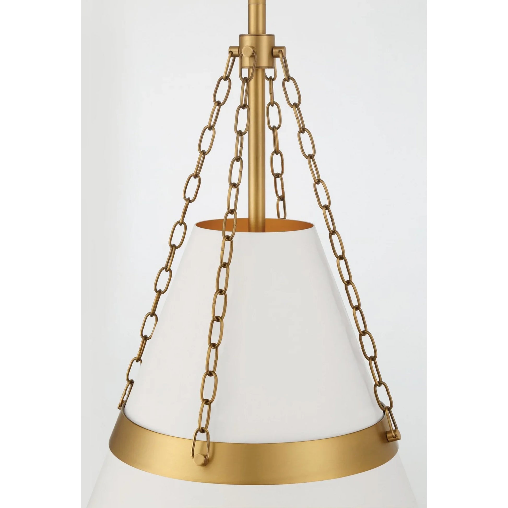 Springfield 18" Pendant, Legacy Brass & Off White Cream Finish - Bees Lighting