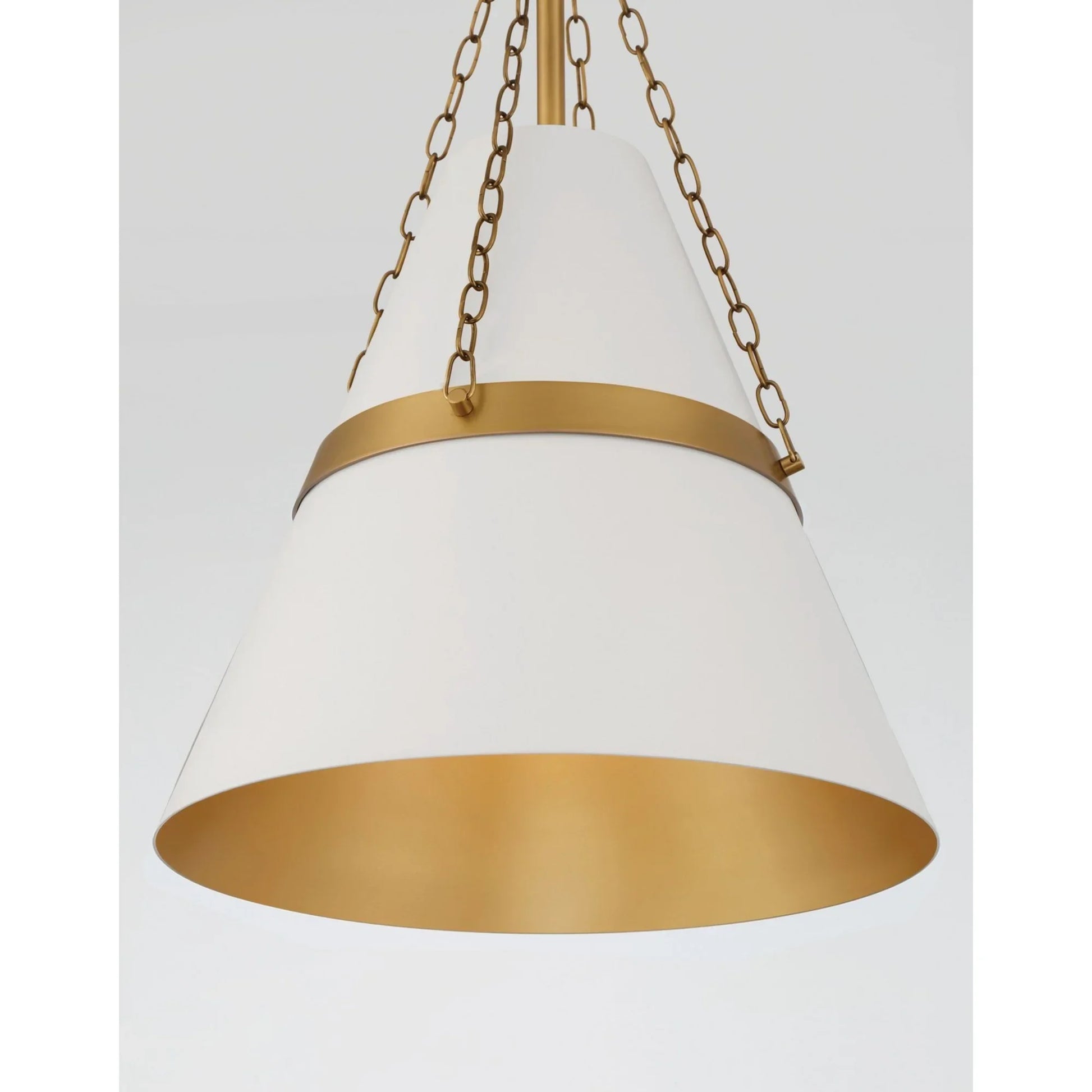 Springfield 18" Pendant, Legacy Brass & Off White Cream Finish - Bees Lighting