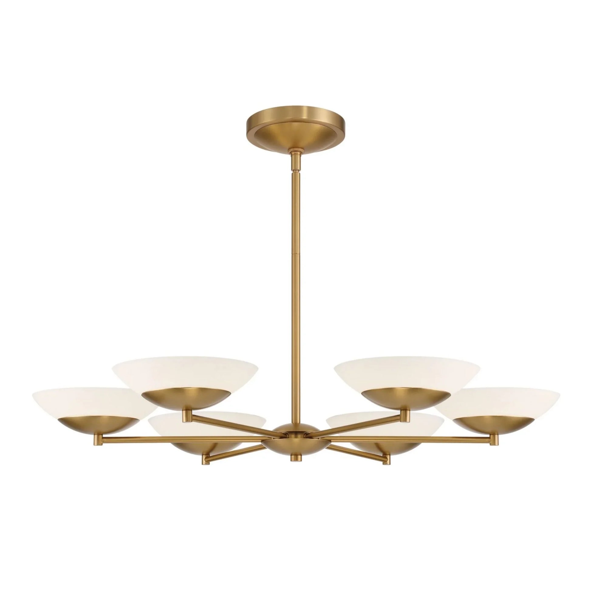 Solara 6-Light 36" LED Chandelier, Legacy Brass Finish - Bees Lighting