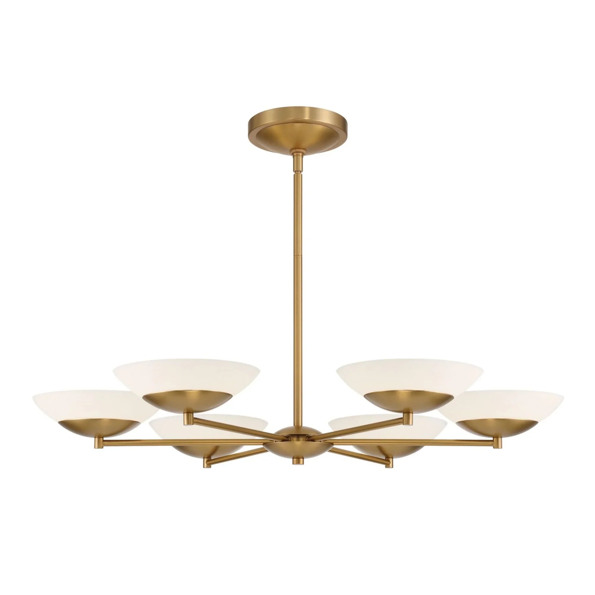 Solara 6-Light 36" LED Chandelier, Legacy Brass Finish - Bees Lighting