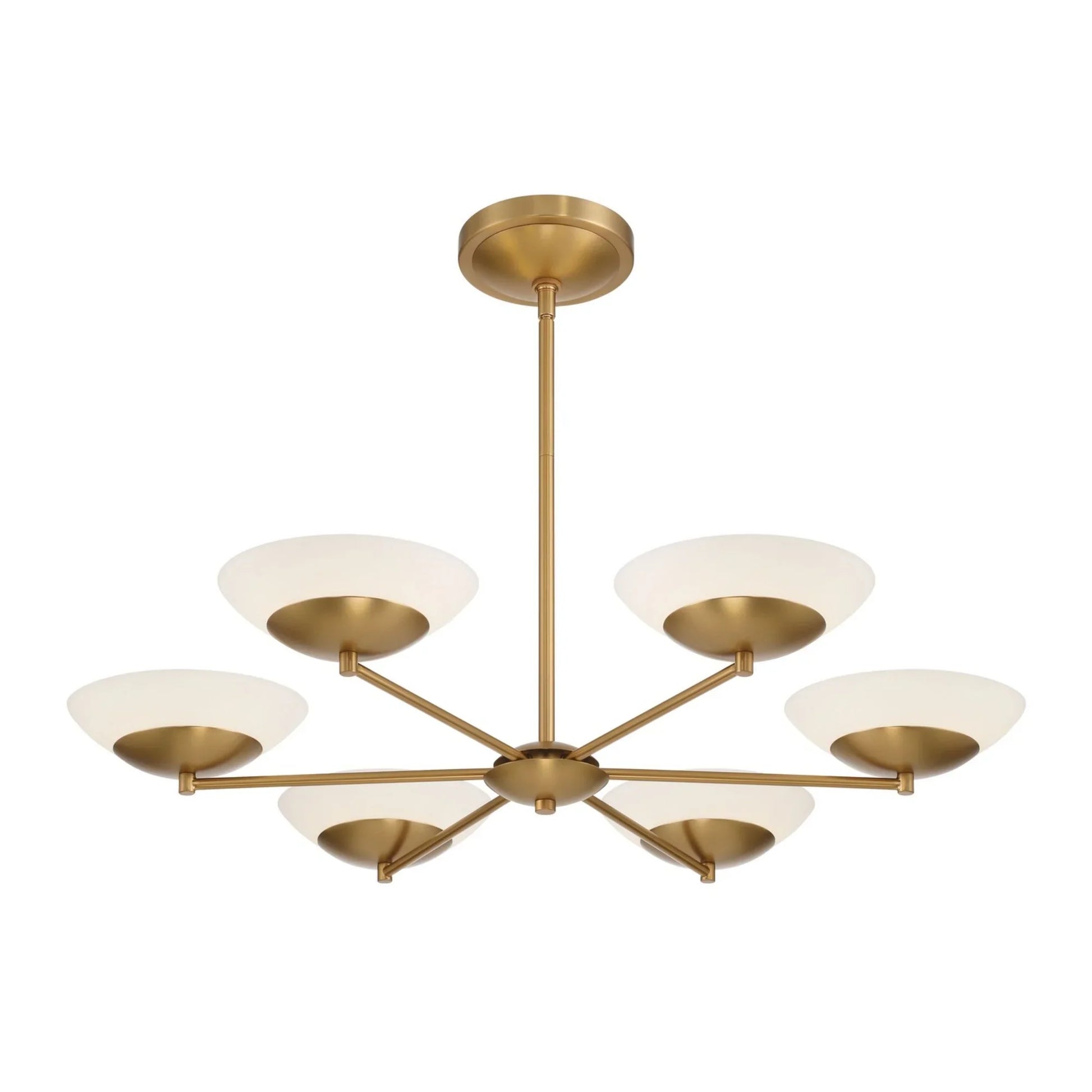 Solara 6-Light 36" LED Chandelier, Legacy Brass Finish - Bees Lighting