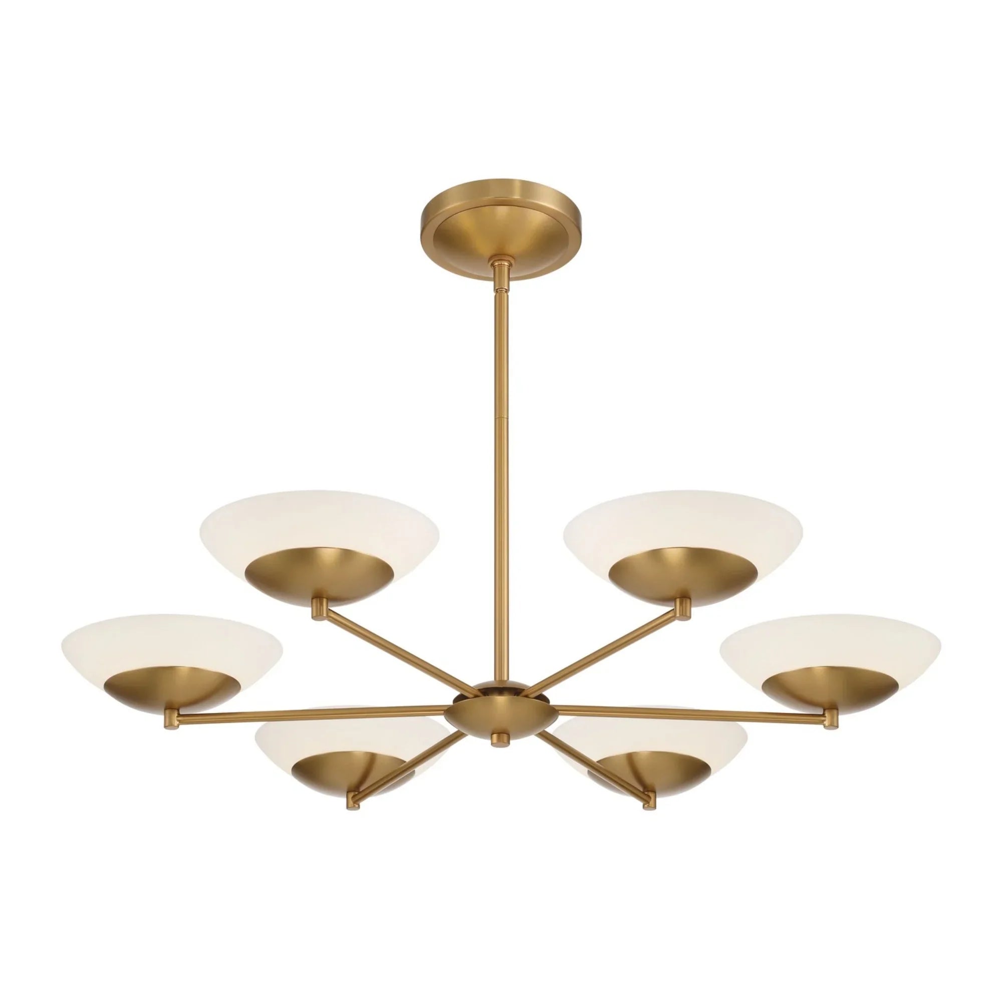 Solara 6-Light 36" LED Chandelier, Legacy Brass Finish - Bees Lighting