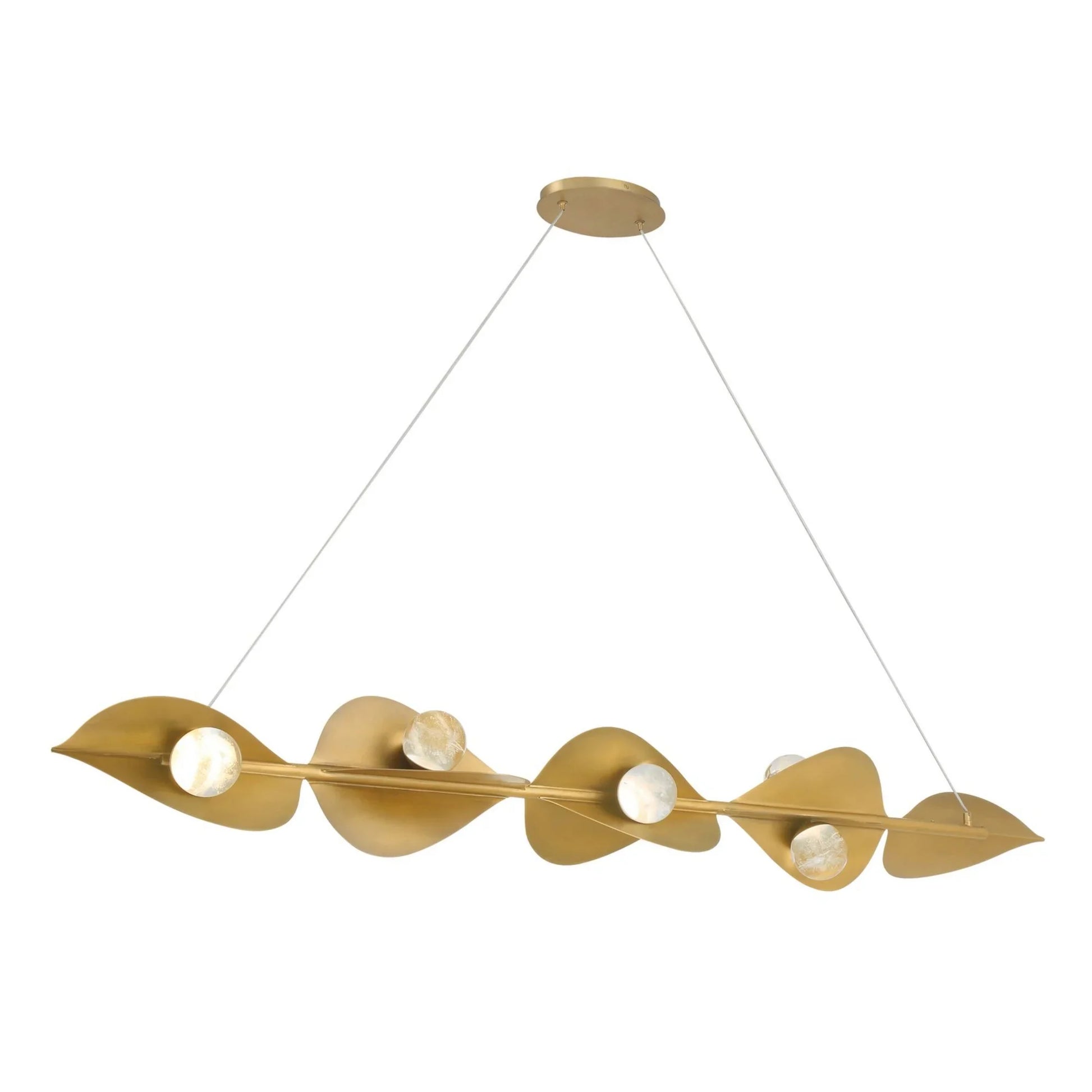 Pod 62" LED Island Light, Legacy Brass Finish - Bees Lighting