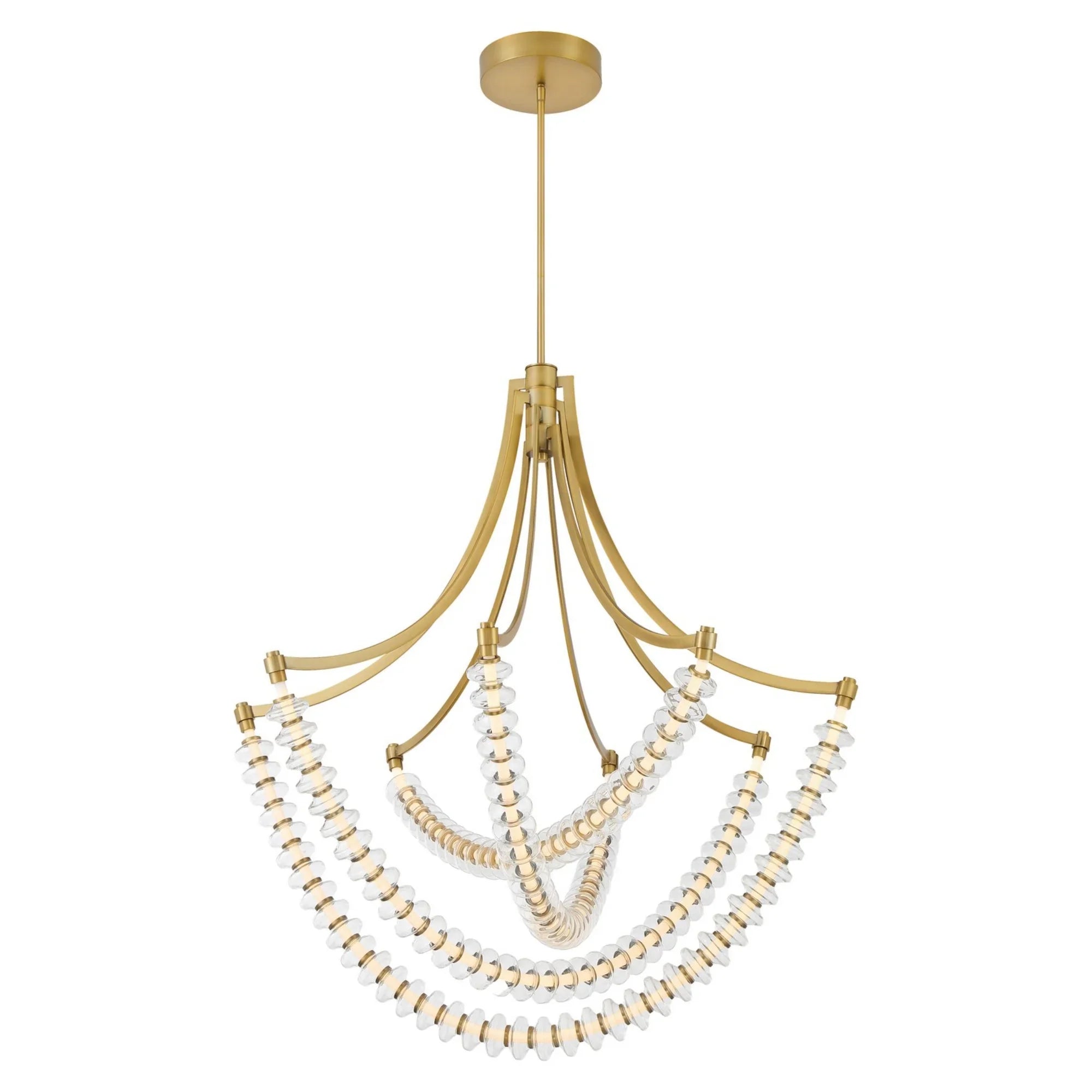 Pearl 39" LED Chandelier, Legacy Brass Finish - Bees Lighting