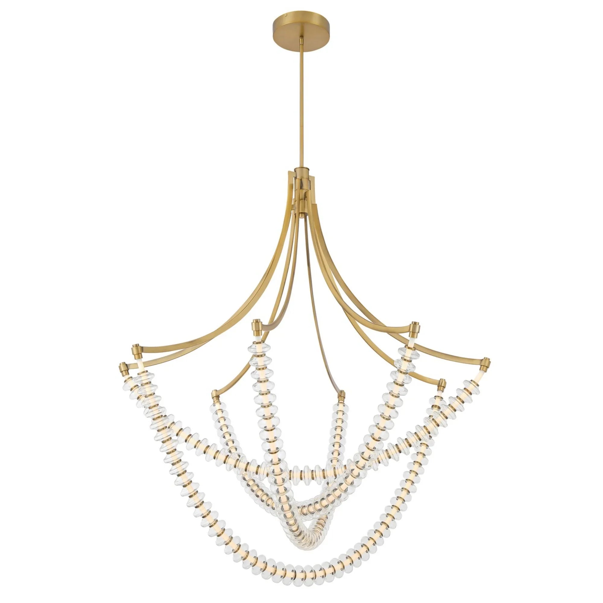 Pearl 49" LED Chandelier, Legacy Brass Finish - Bees Lighting