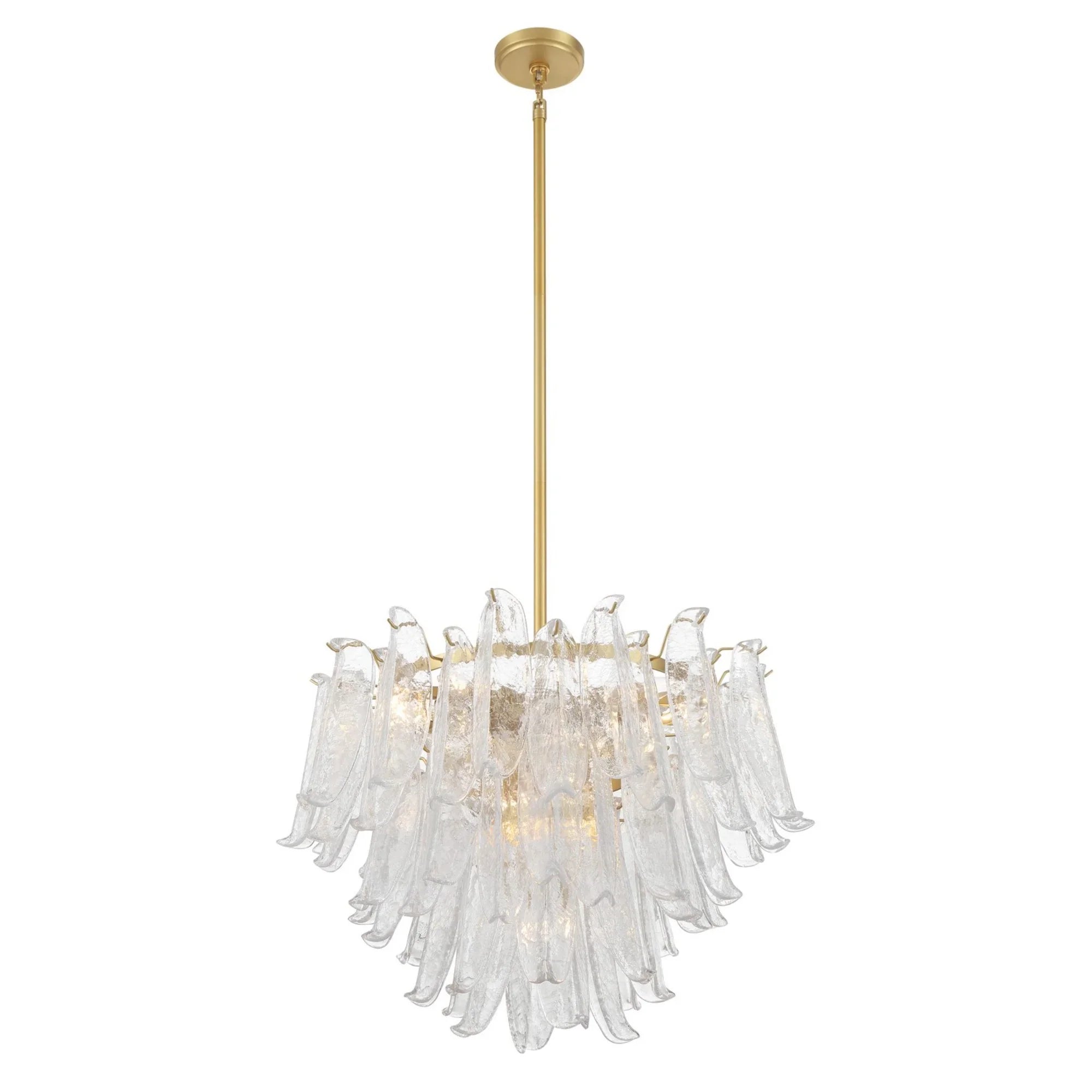 Regent 28" 13-Light Chandelier, Legacy Brass with White Glass Finish - Bees Lighting