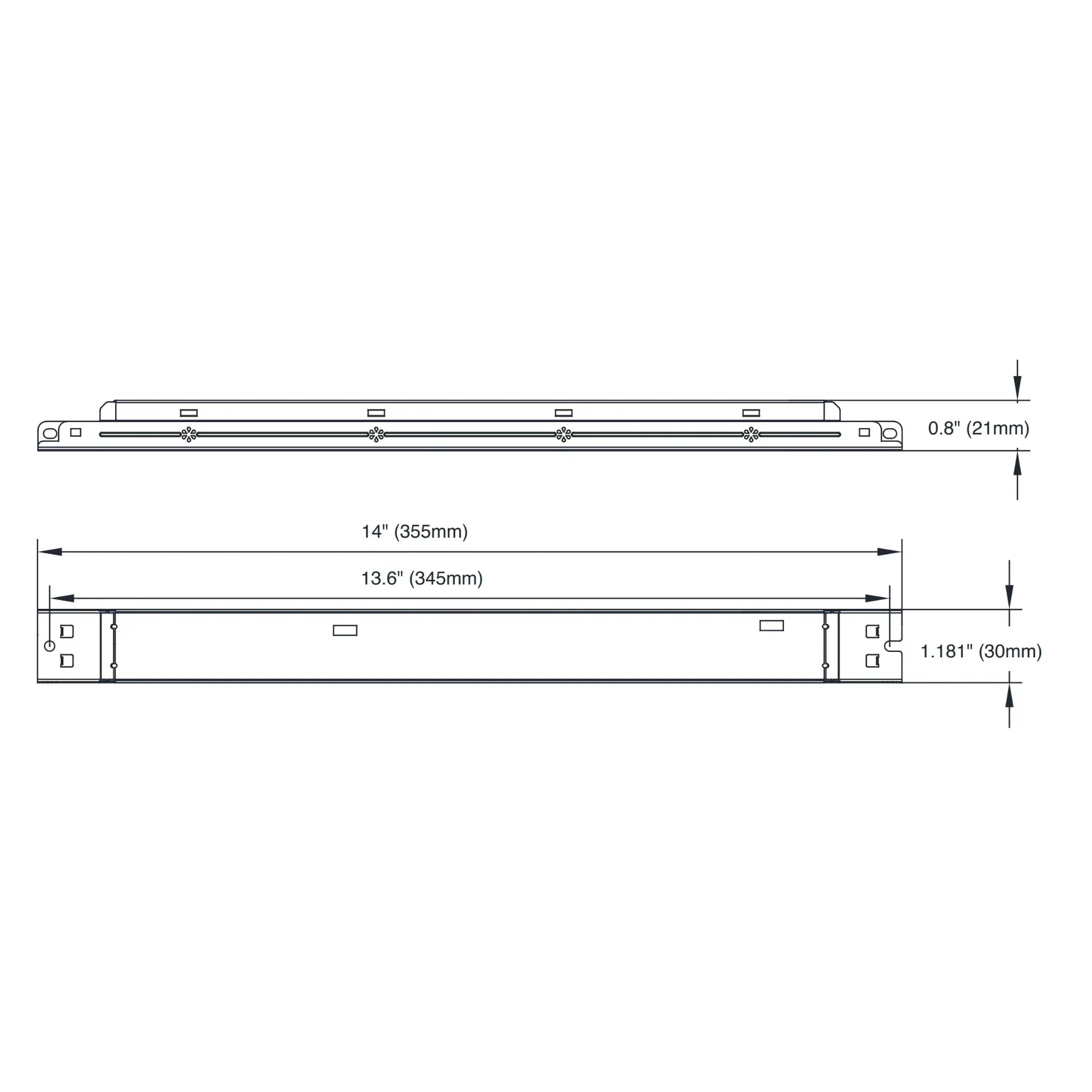 2ft Magnetic Linear Retrofit Kit, 4800/7200/9600 Lumens, 35K/40K/50K, 120-347V - Bees Lighting