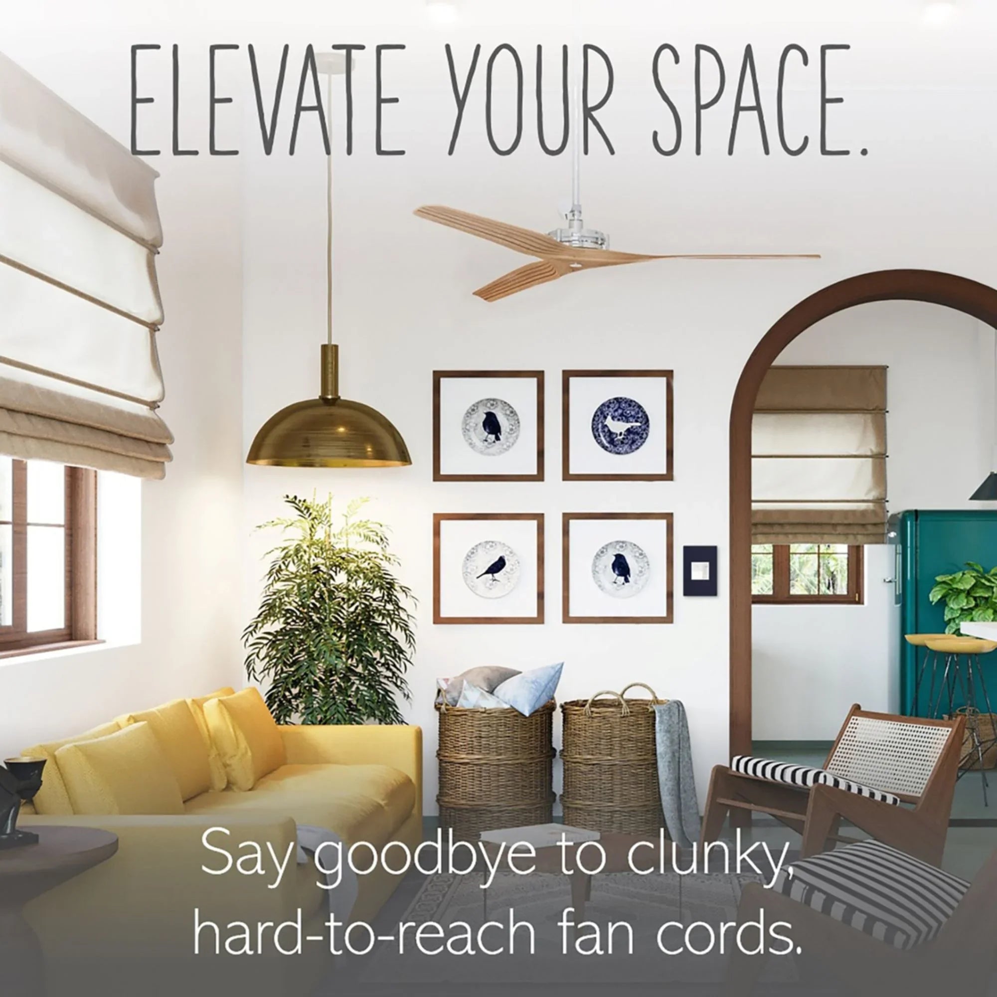 adorne 1.6-Amp Paddle Fan Speed Control Switch, Single Pole/3-Way, White - Bees Lighting