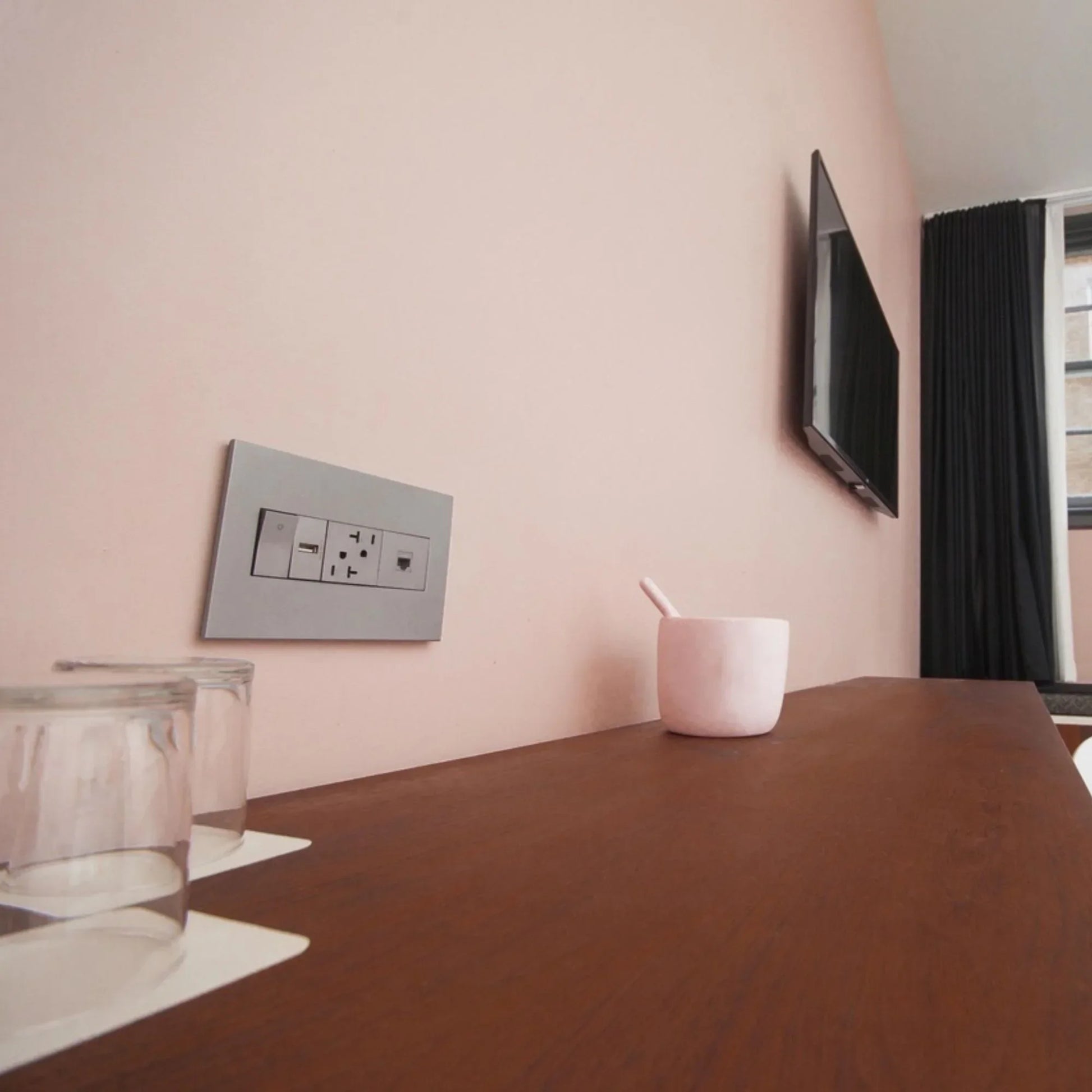 adorne 1-Port Keystone Wall Frame, Graphite - Bees Lighting