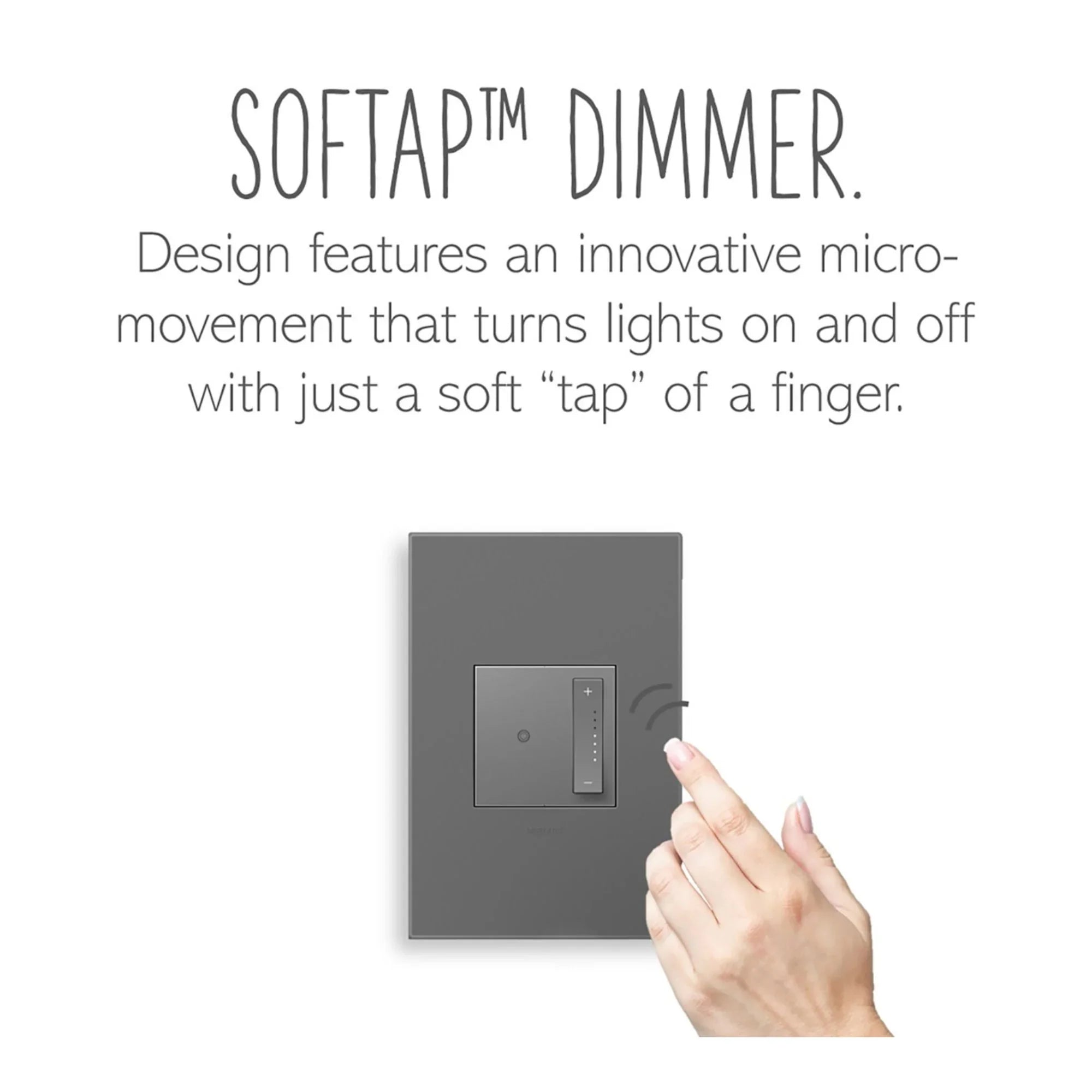 adorne SofTap Tru-Universal Dimmer Switch, 450-Watt LED, Single Pole/3-Way, Magnesium - Bees Lighting