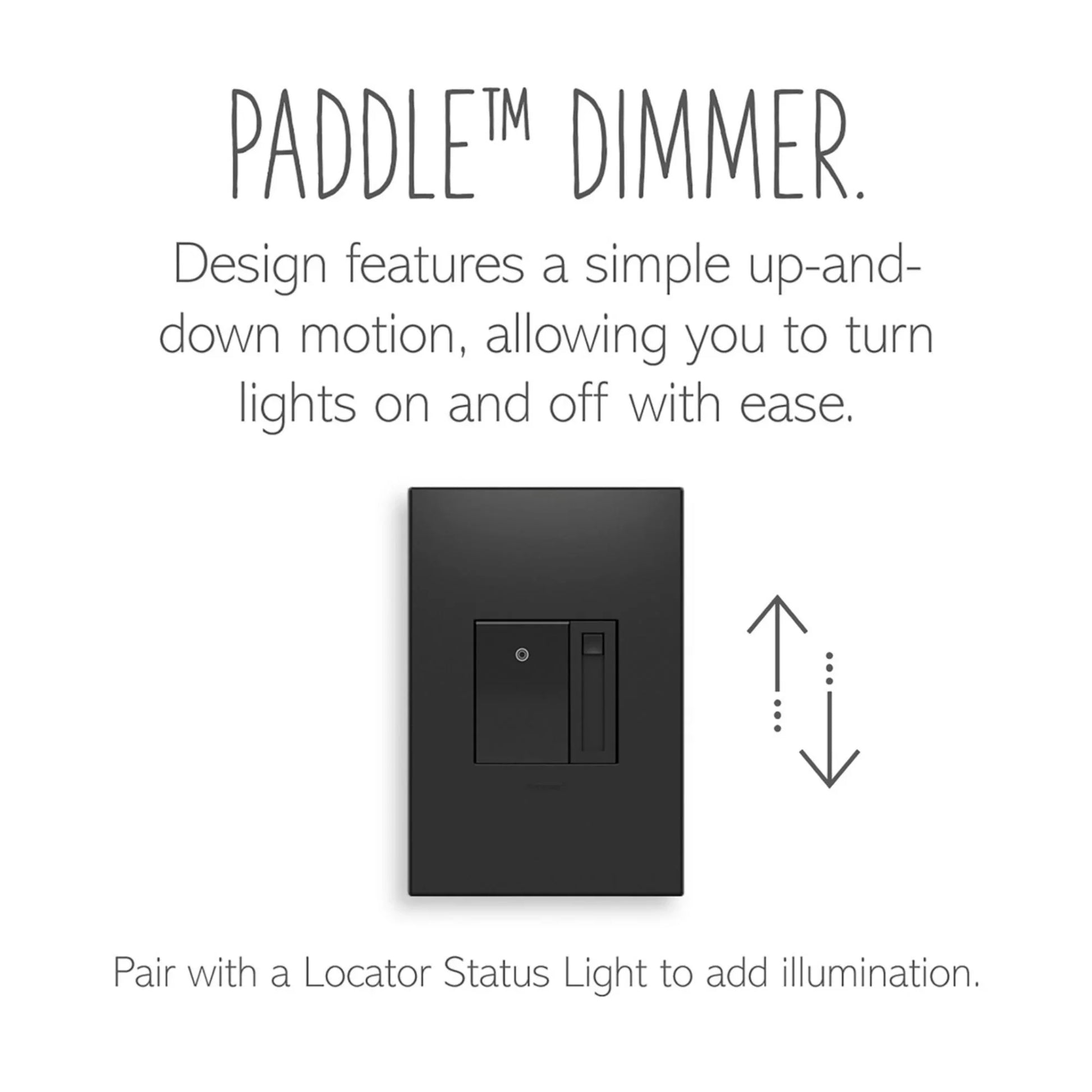 Adorne 0-10V Fluorescent/LED Paddle Dimmer, Single Pole/3-Way, Graphite - Bees Lighting