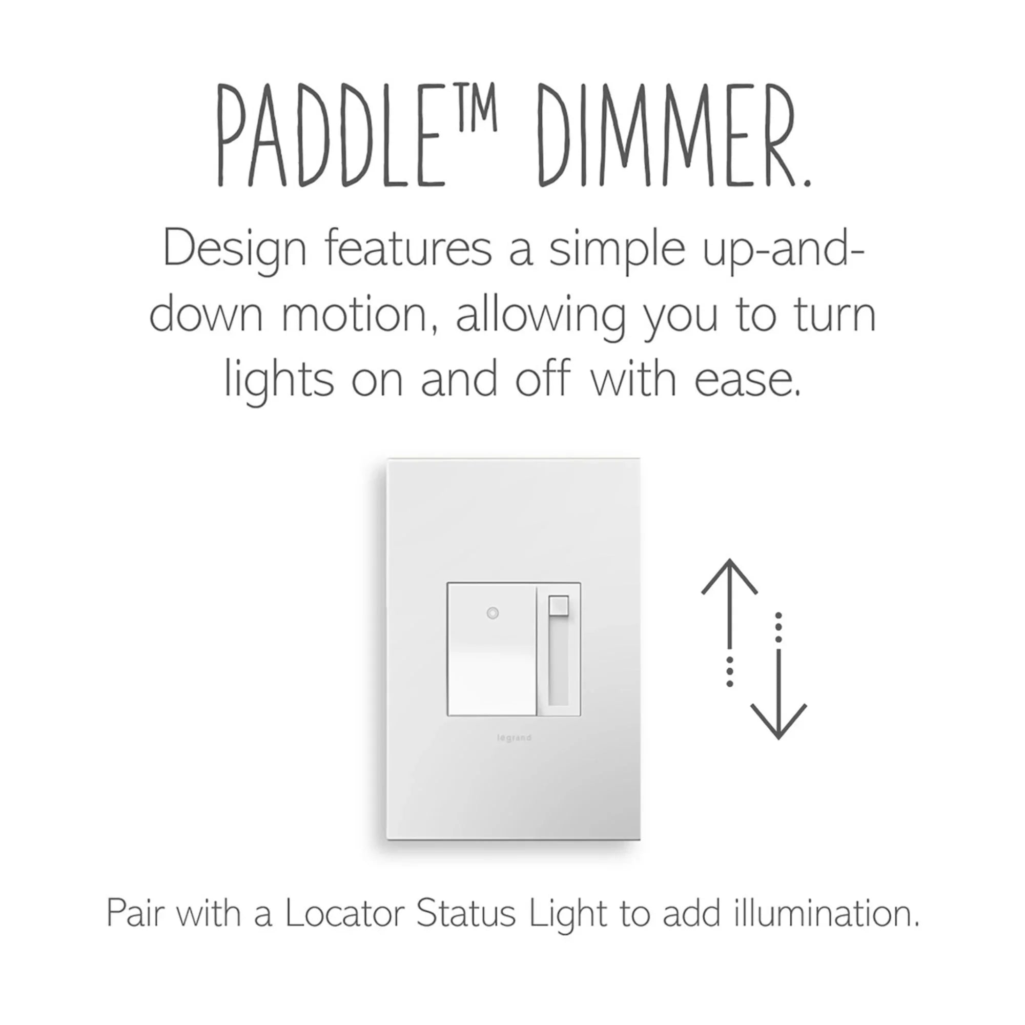 Adorne 0-10V Fluorescent/LED Paddle Dimmer, Single Pole/3-Way, White - Bees Lighting