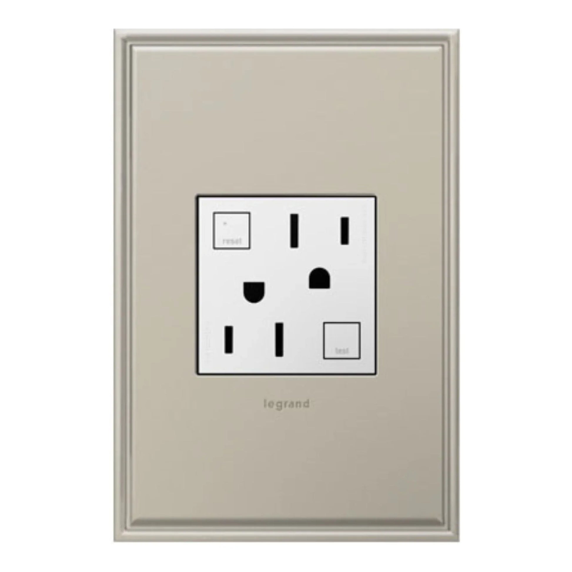 adorne Tamper-Resistant 15A Duplex Self-Test GFCI Receptacle, White - Bees Lighting