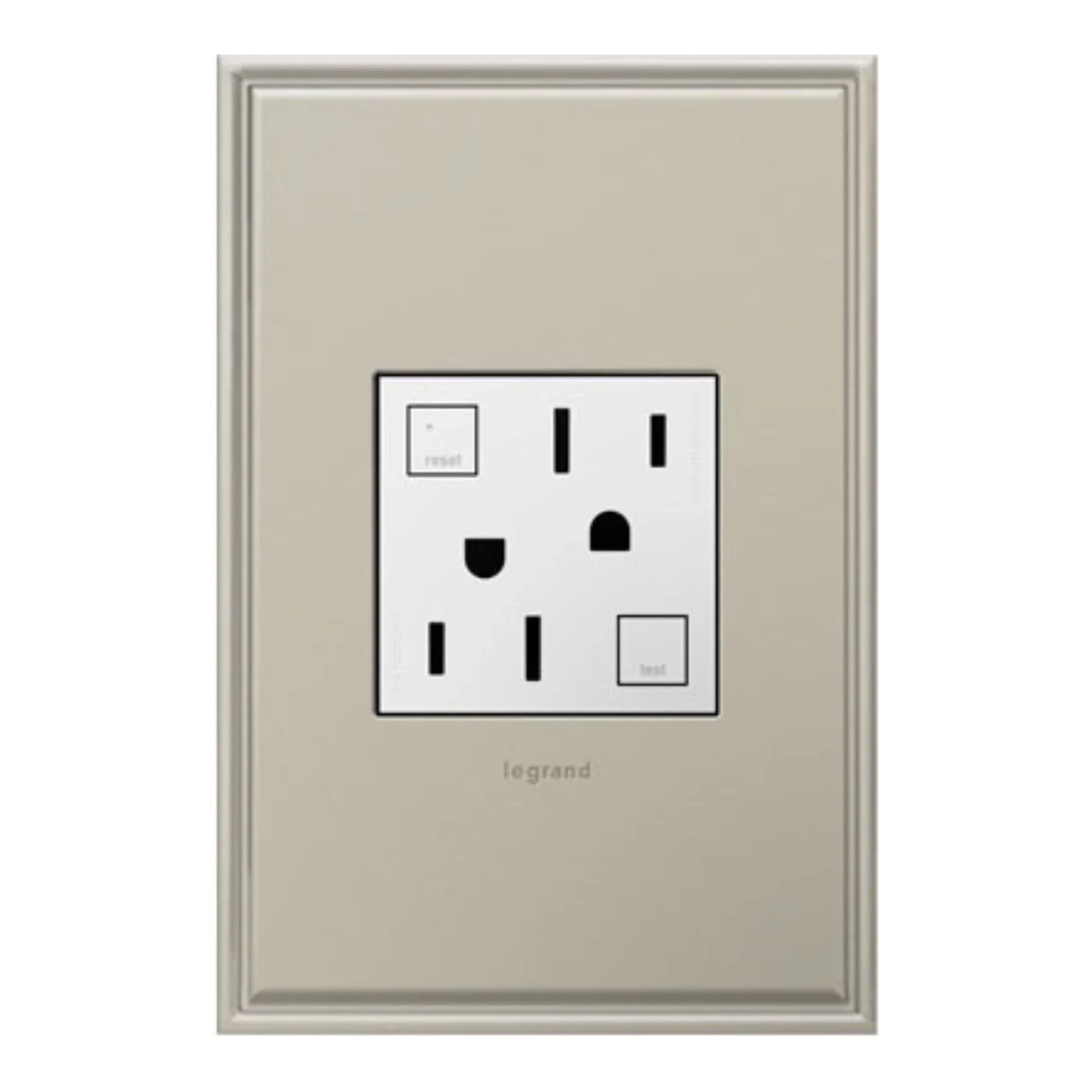 adorne Tamper-Resistant 15A Duplex Self-Test GFCI Receptacle, White - Bees Lighting
