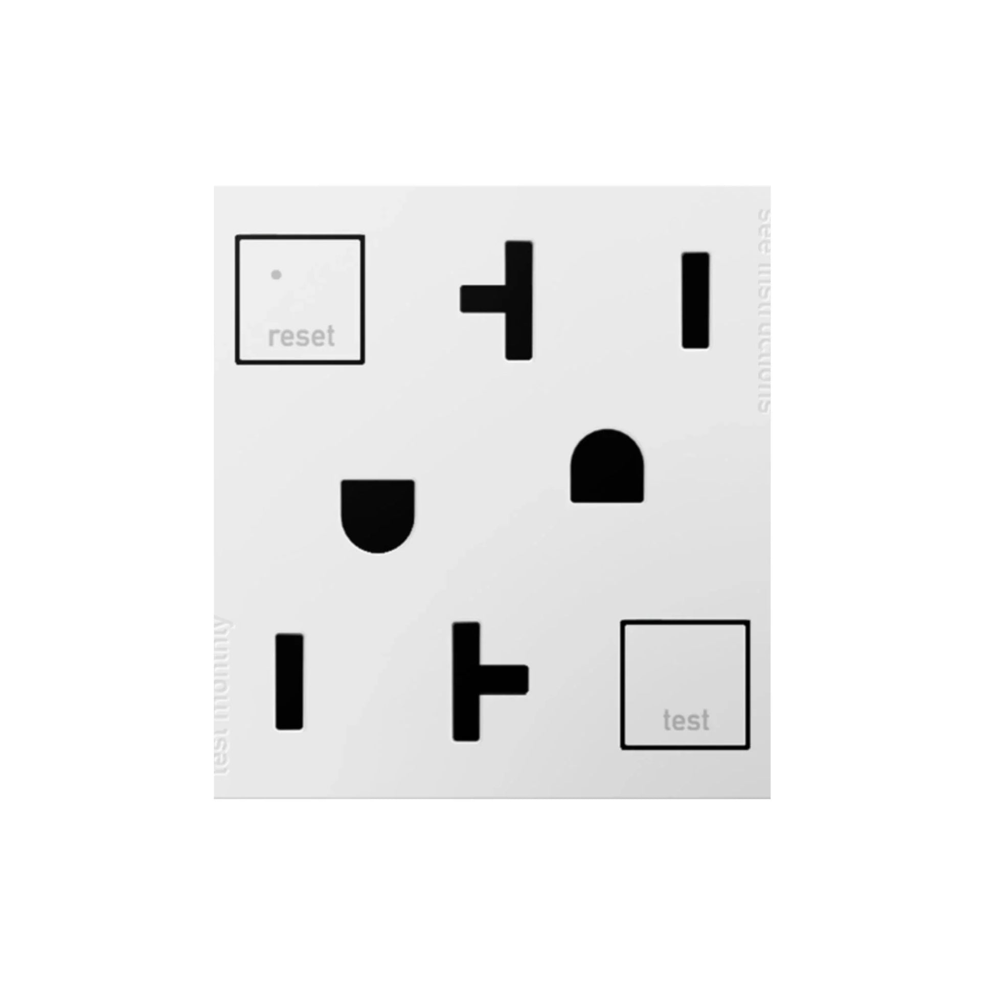 adorne Tamper-Resistant 20A Duplex Self-Test GFCI Receptacle, White - Bees Lighting